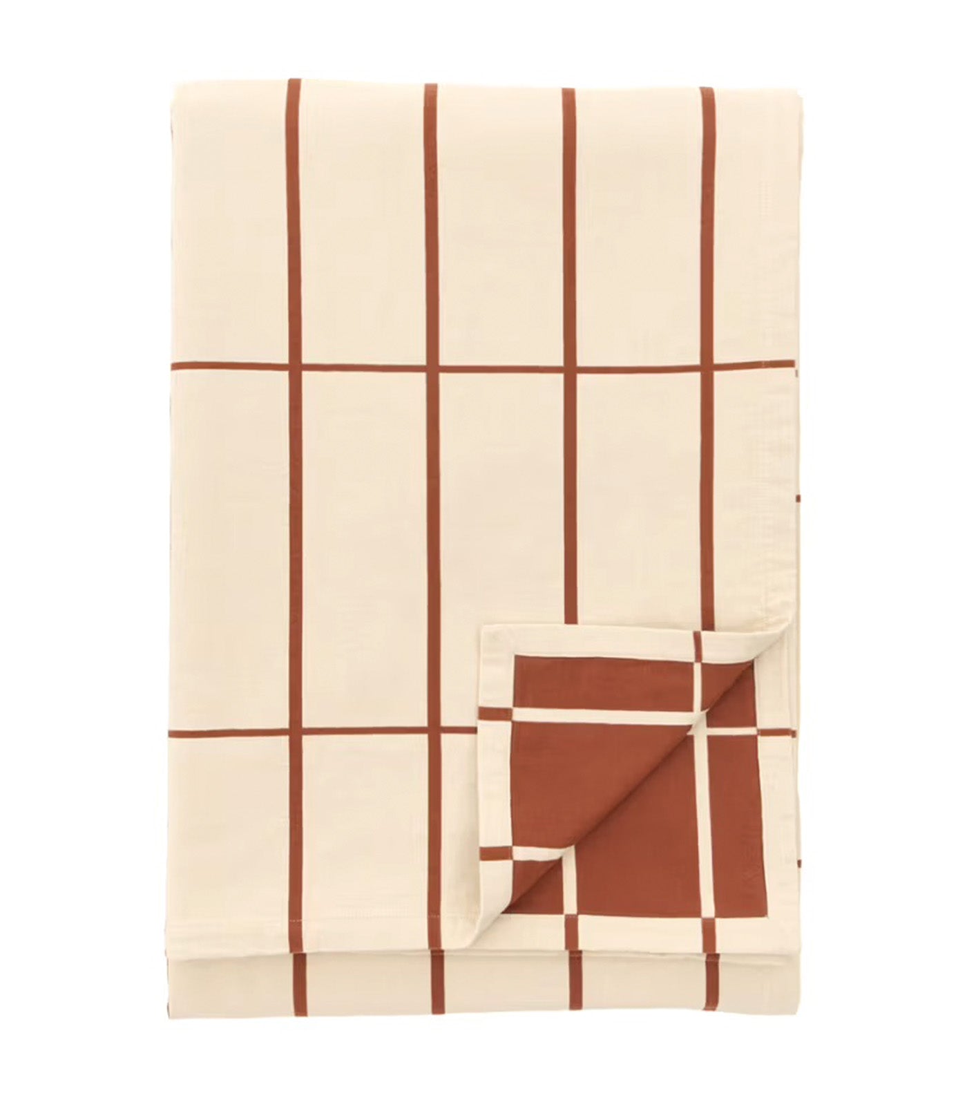 Tiiliskivi Bedspread 260cm x 260cm Off White, Chestnut
