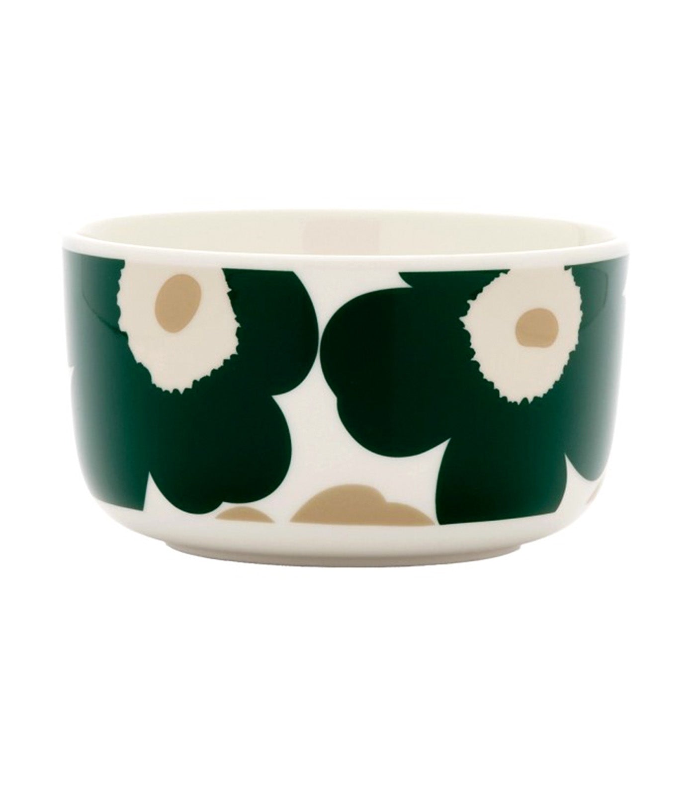 Oiva / Unikko Collection Bowl White, Dark Green, Beige, Light Sand