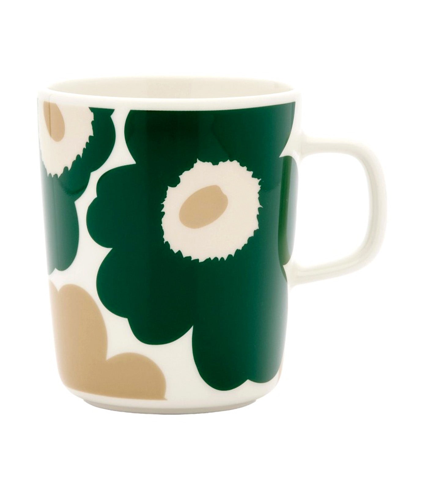 Oiva / Unikko Collection Mug White, Dark Green, Beige, Light Sand