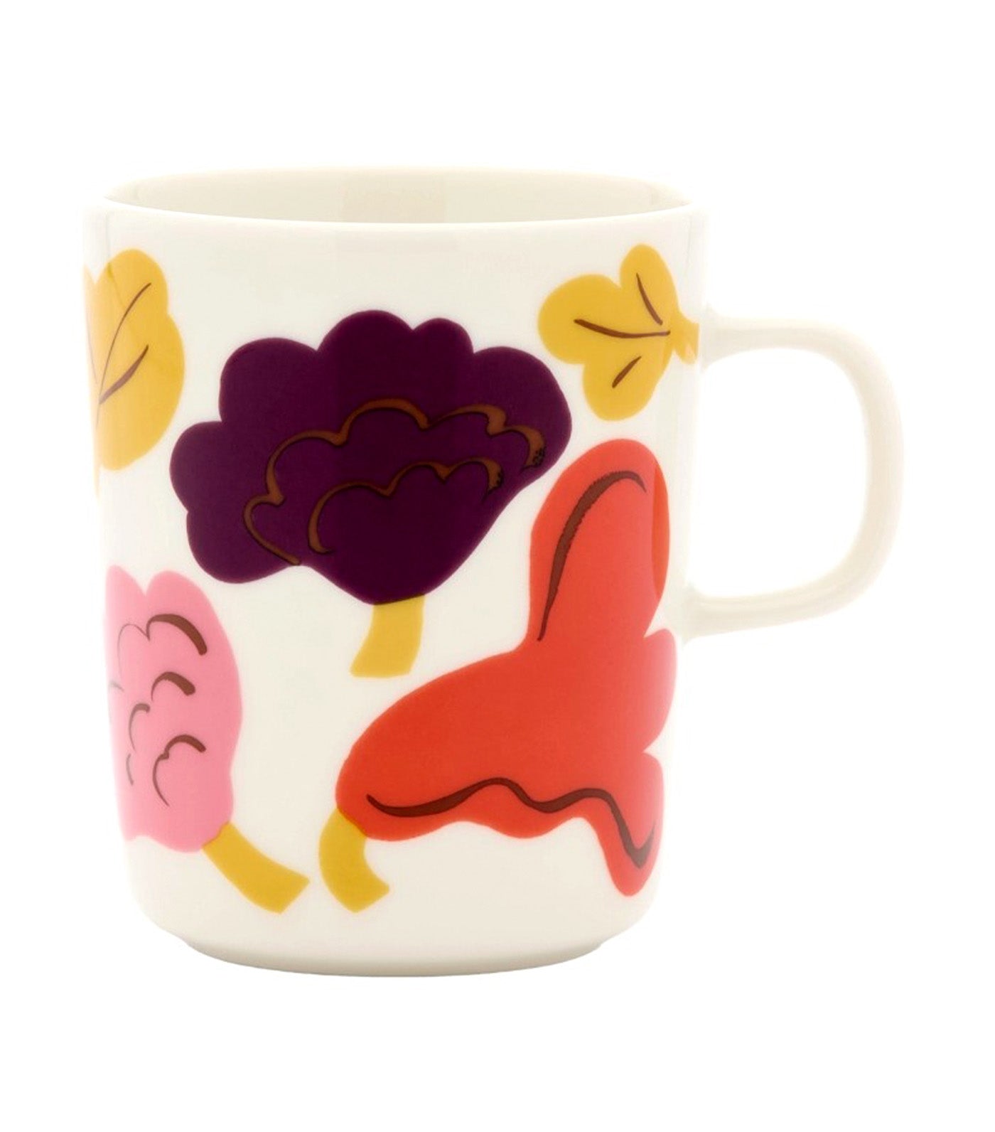 Oiva / Kukasta Kukkaan Collection Mug White, Pink, Terracotta, Plum