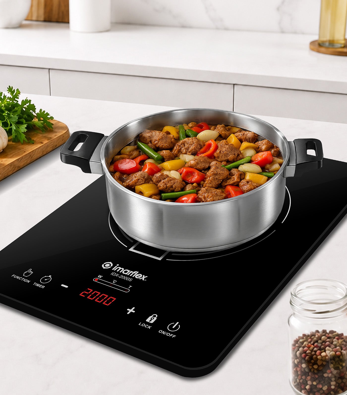 Slim Type Induction Cooker IDX-2000S Black