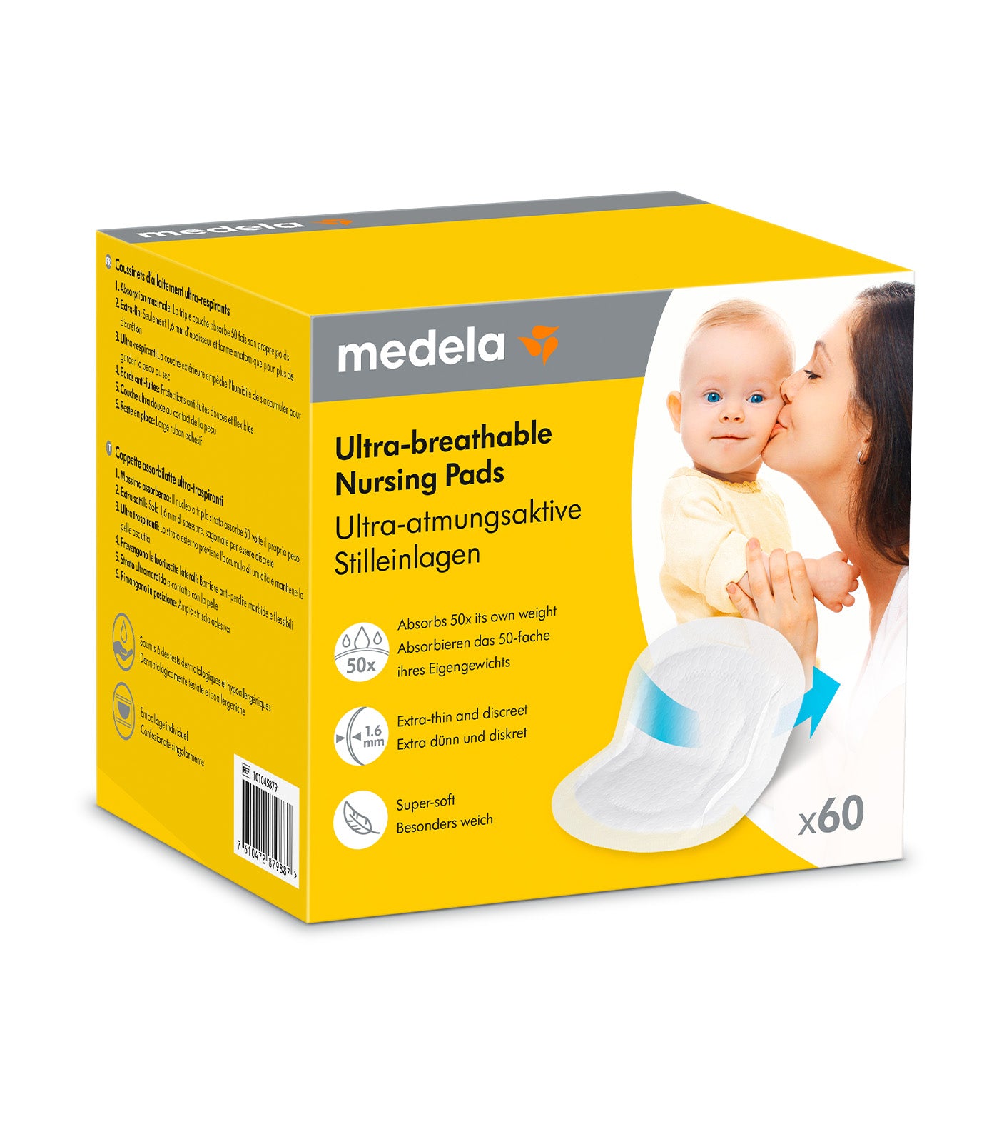 Ultra Breathable Nursing Pads White 60pcs