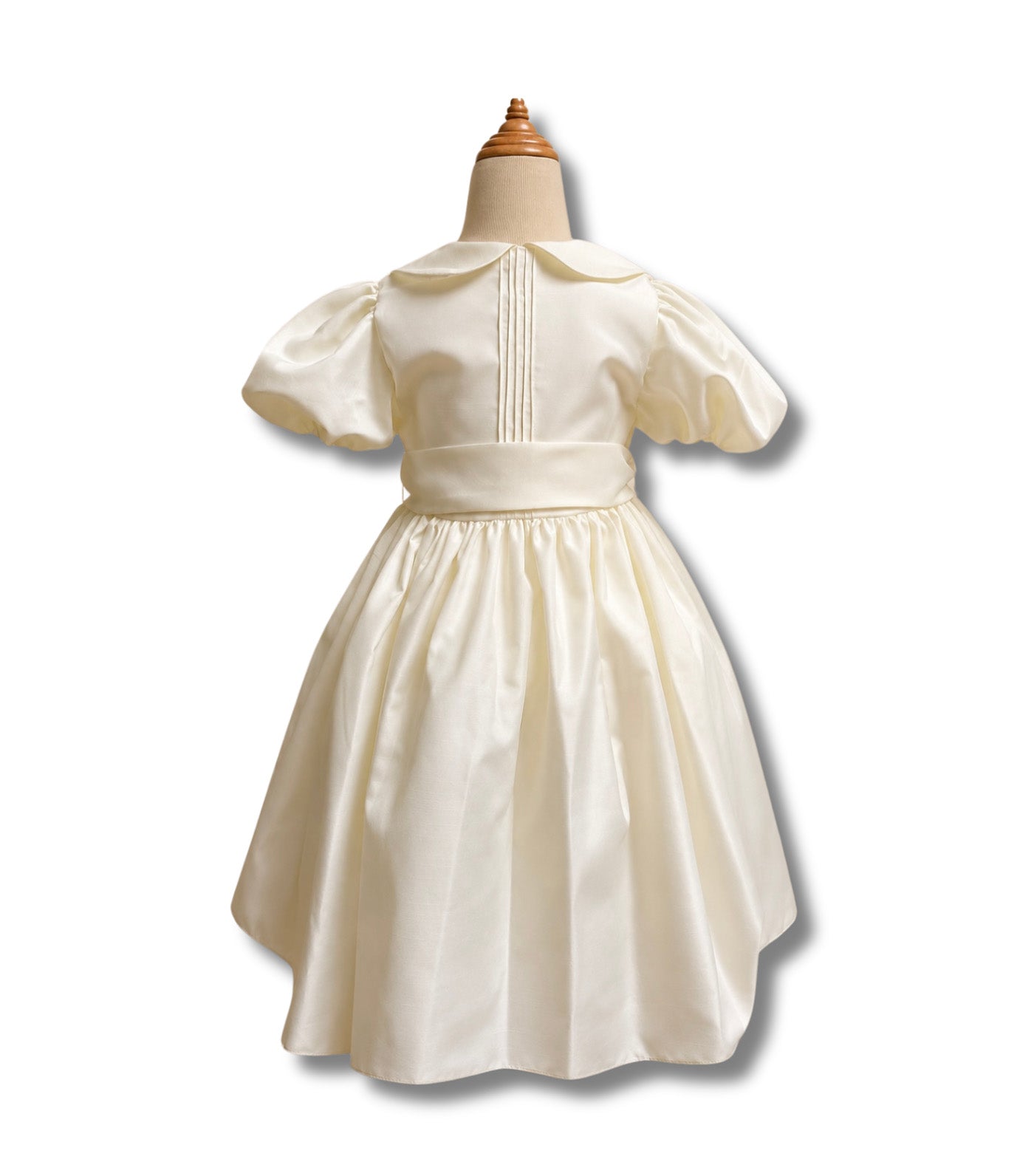 Lilia Puffsleeve Dress with Peter Pan Collar Ecru
