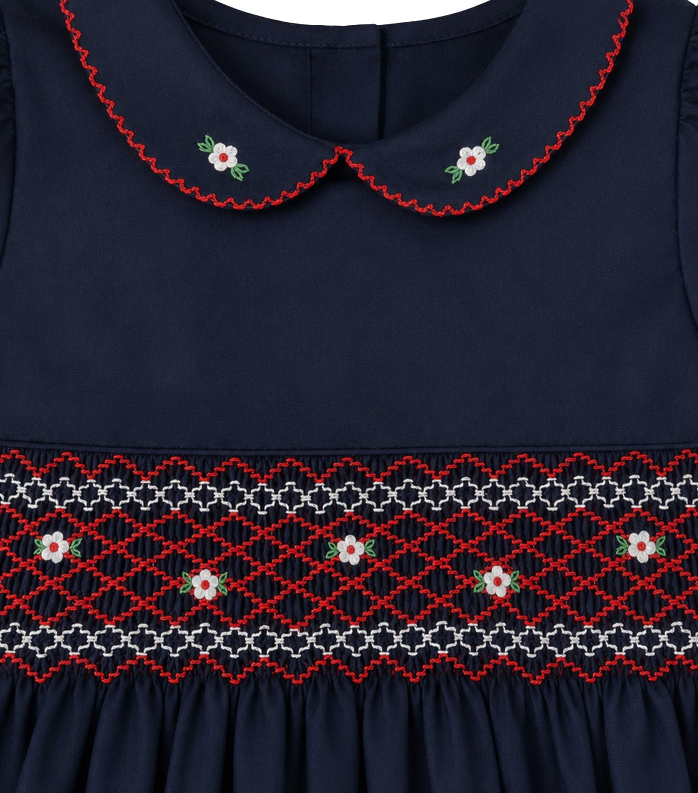 Tracey Girls Smocked Dress Navy