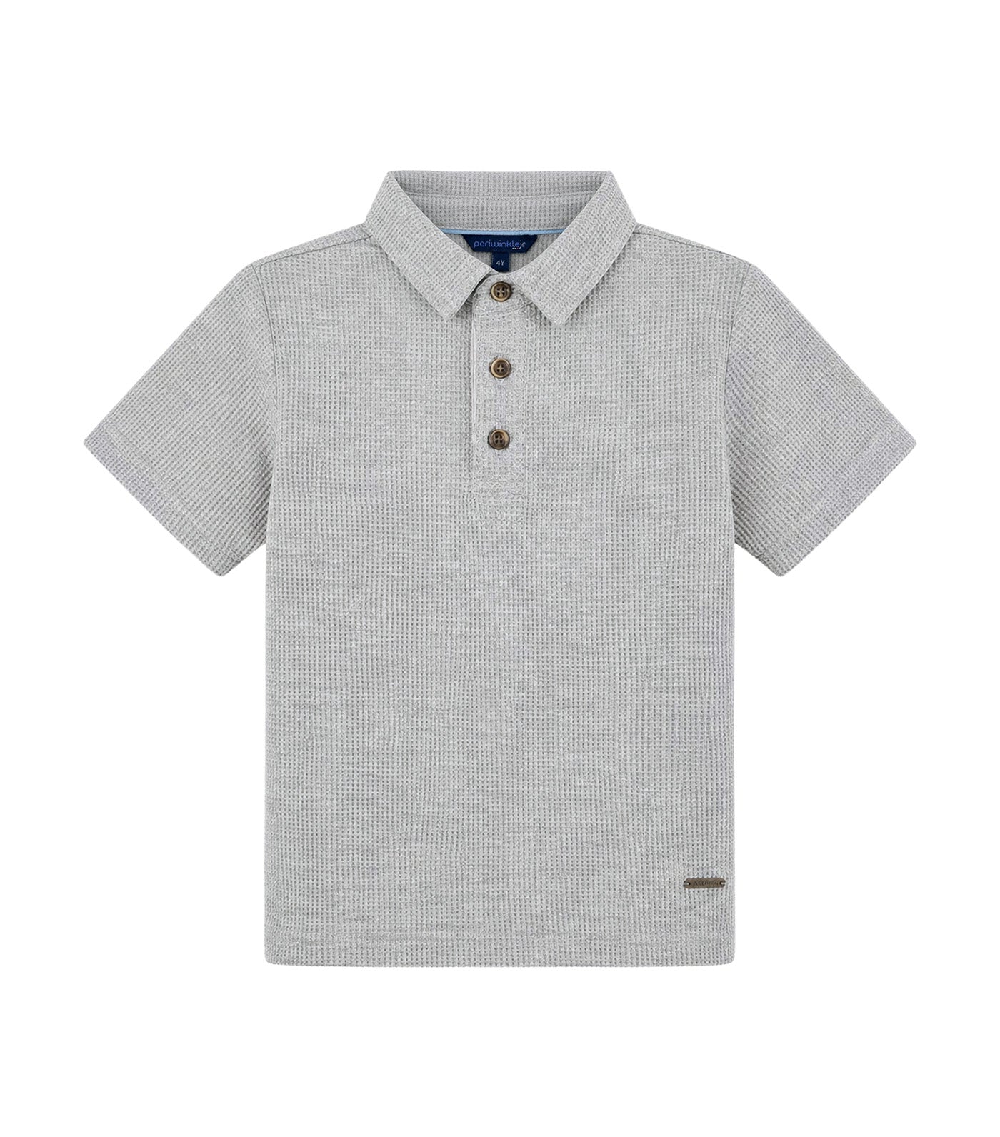 Maxime Boys Waffle Polo Shirt Gray