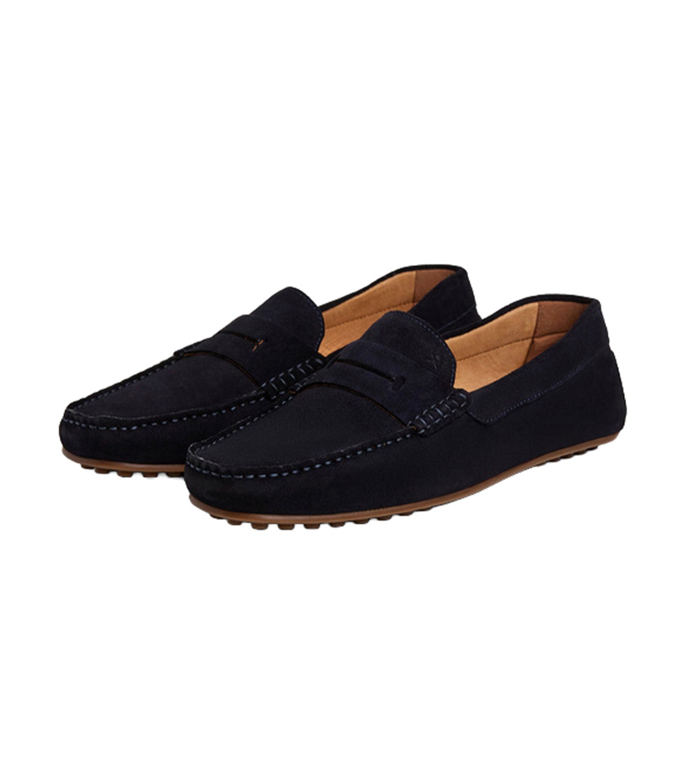 Suede Driver Saddle Shoe Navy