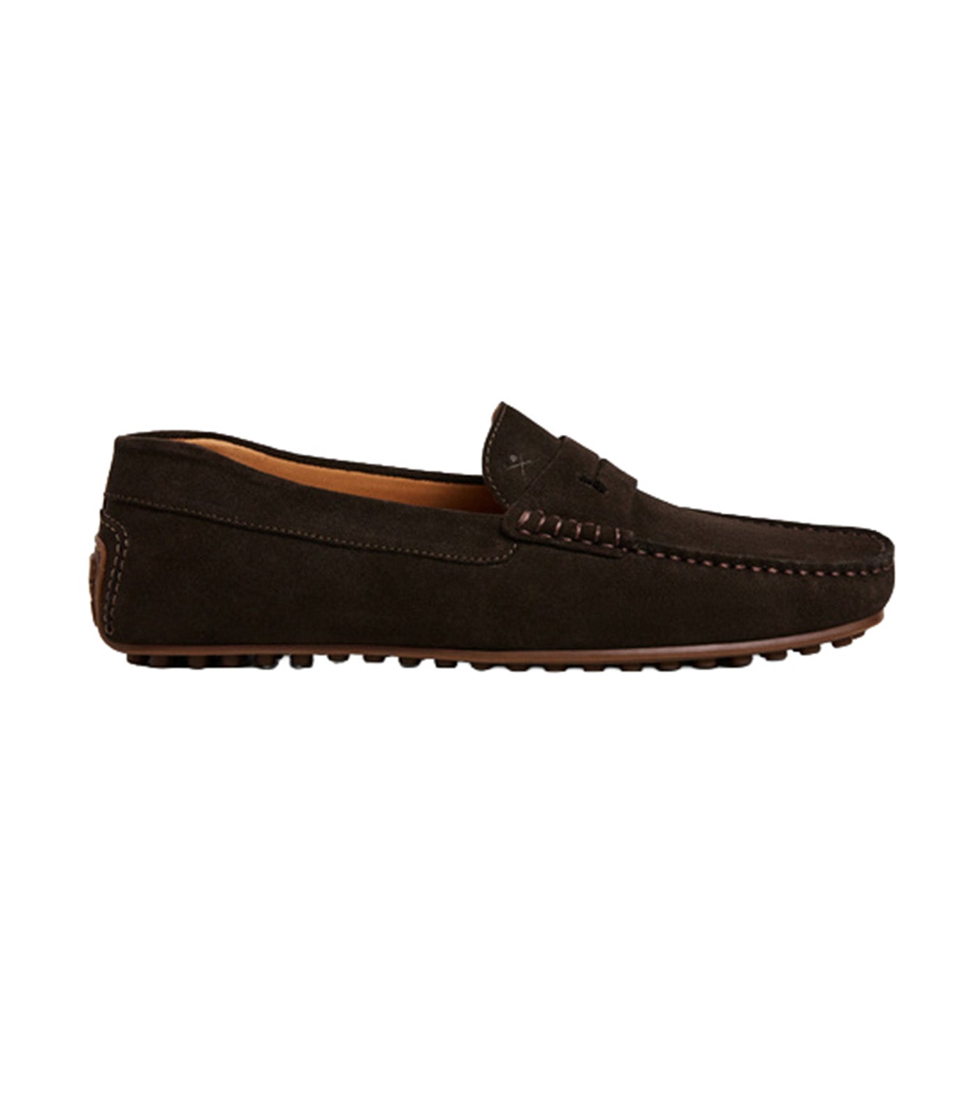Suede Driver Saddle Shoe Ebony Brown