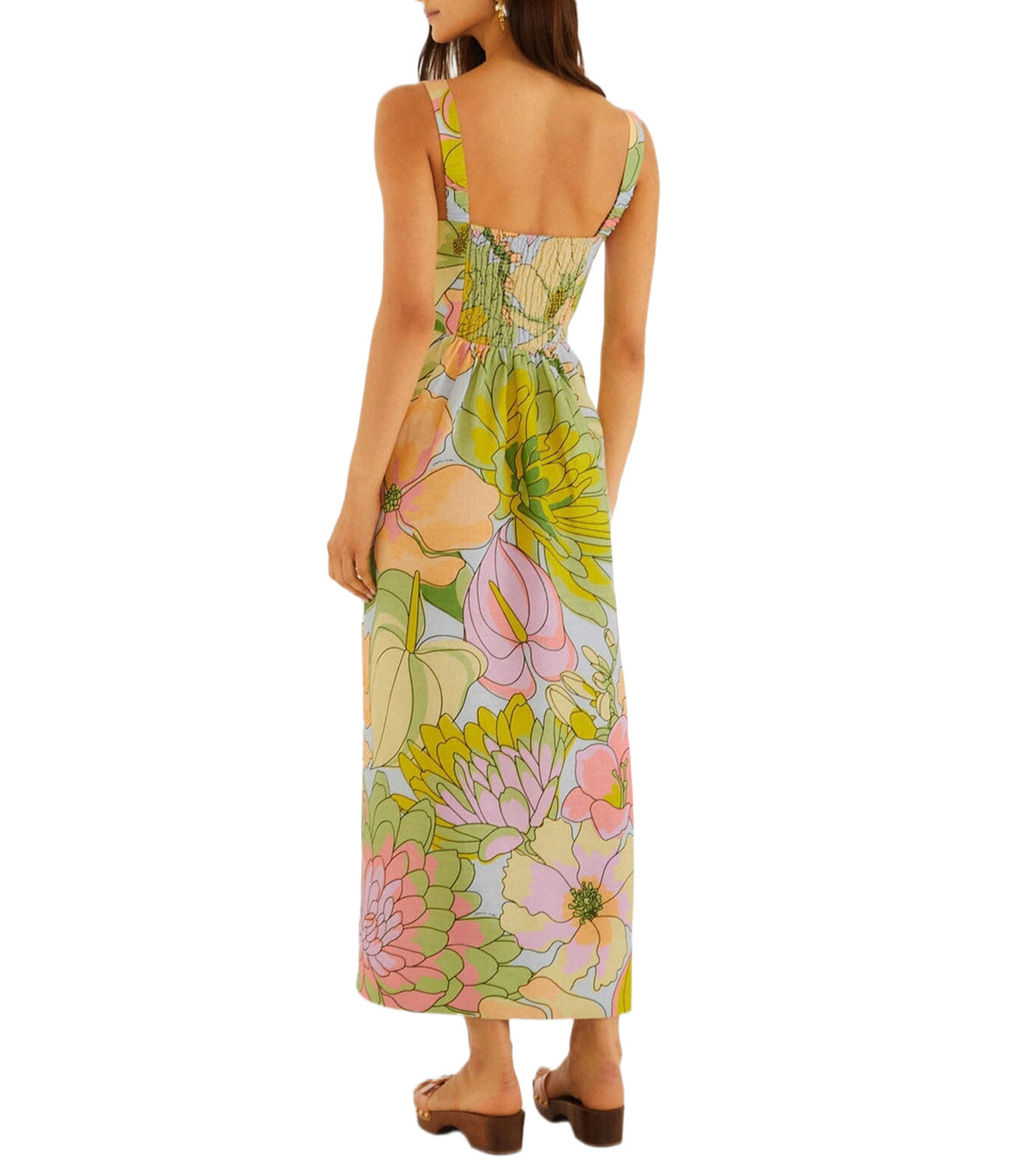 Spring Affair Maxi Dress Sleeveless Light Blue Multi