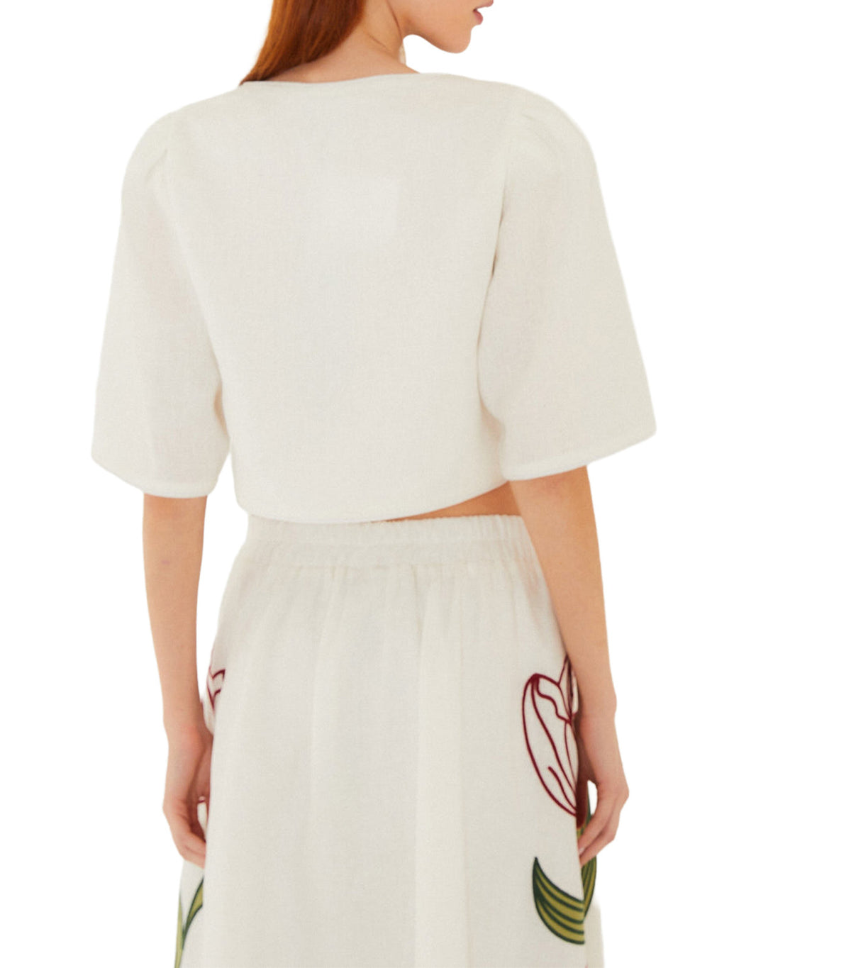 Crop Top Short Sleeve White