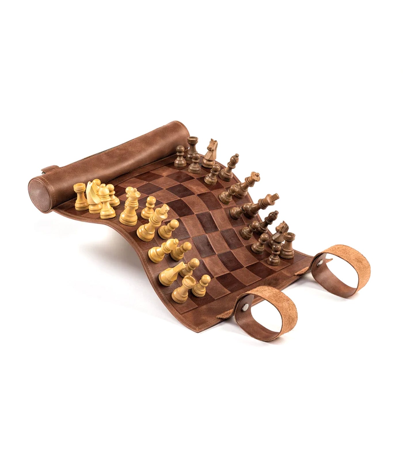 Roll-Up Magnetic Chess Classic Brown