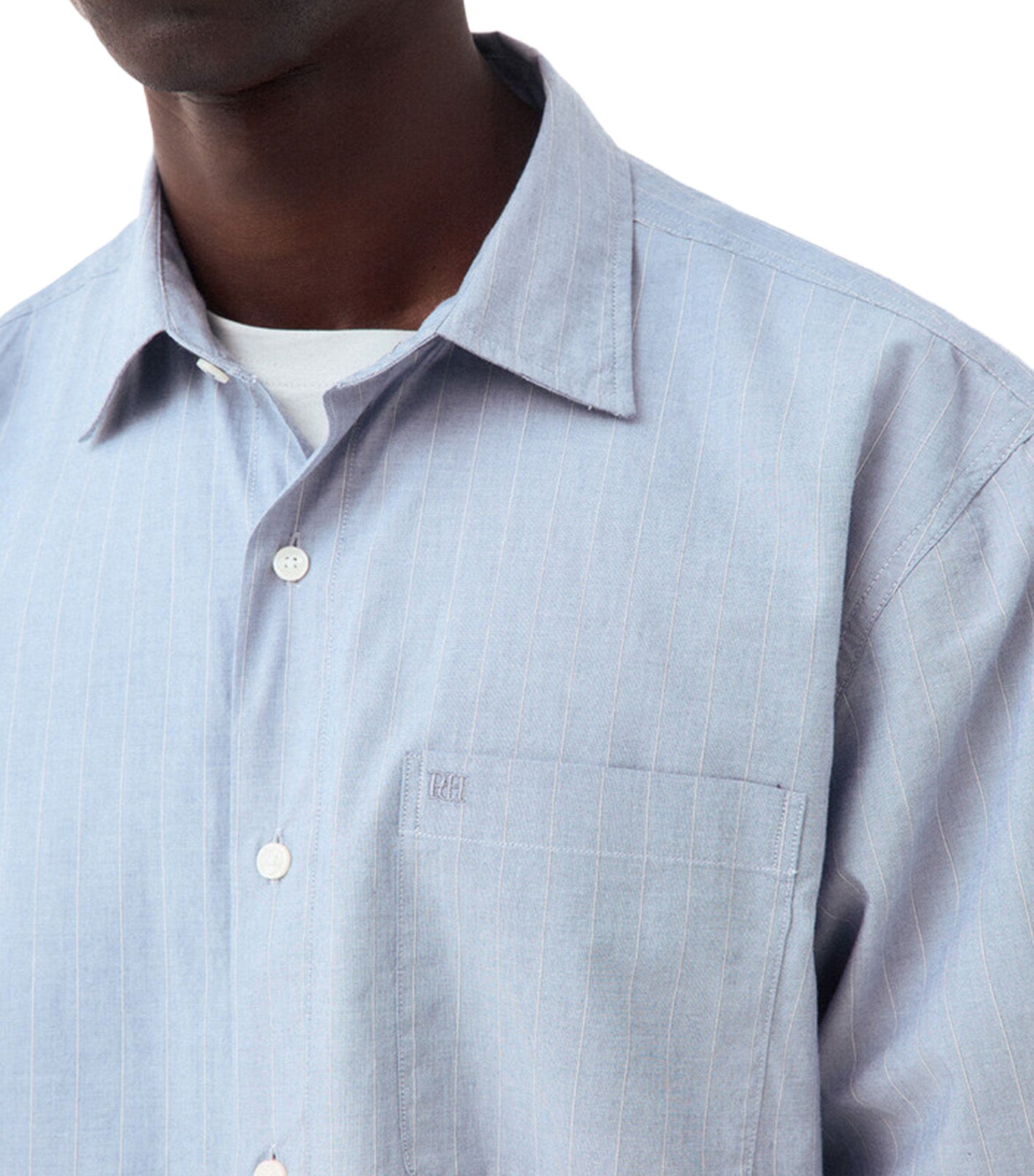 Relax Fit Poplin Striped Shirt Light Blue