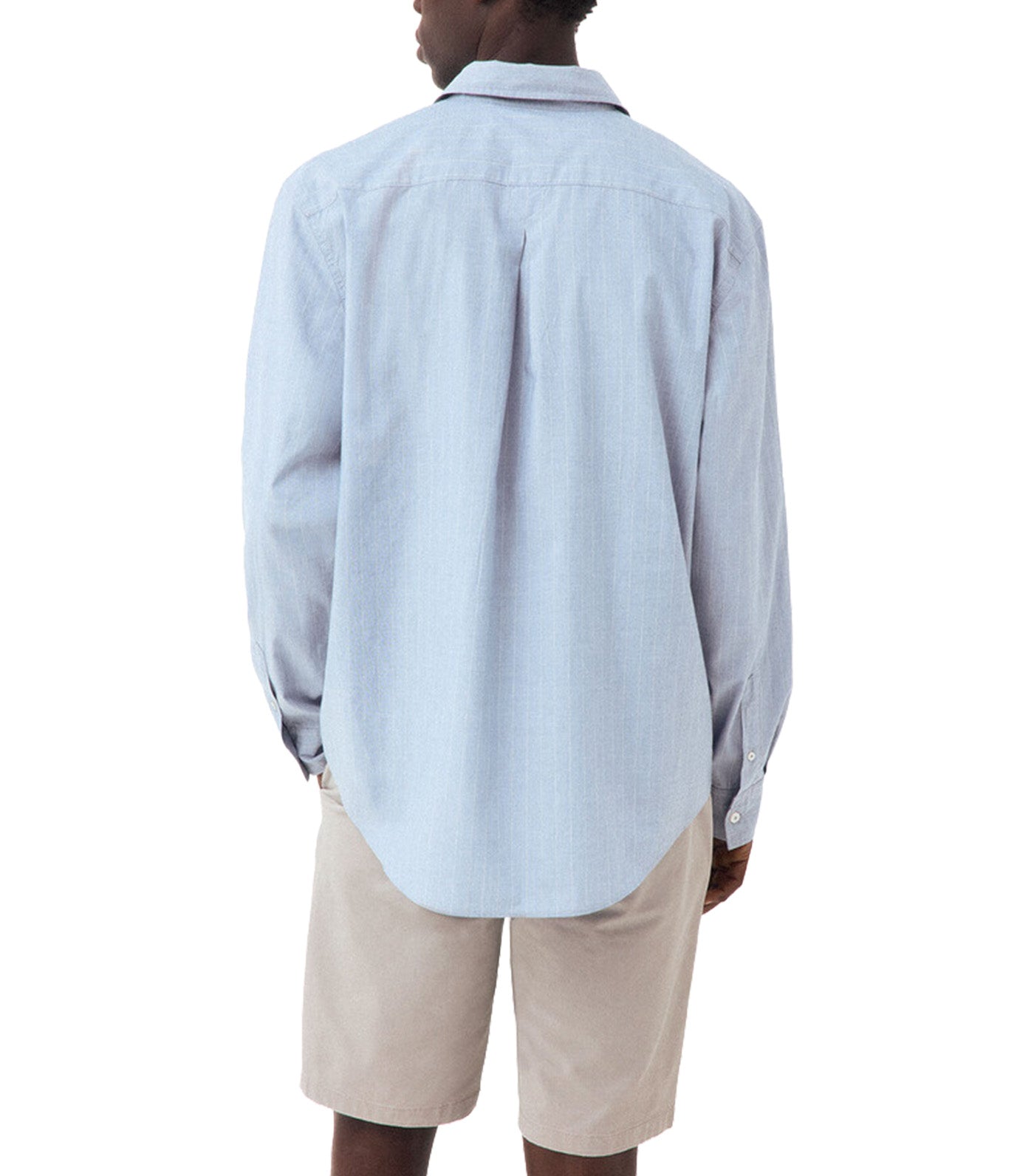 Relax Fit Poplin Striped Shirt Light Blue