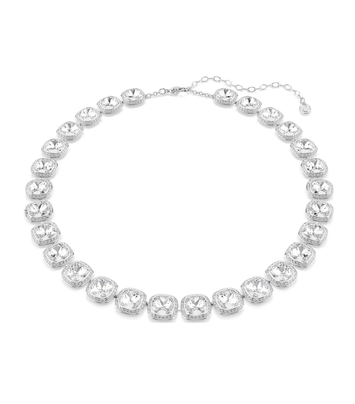 Una Angelic Necklace Cushion Cut Rhodium Plated White