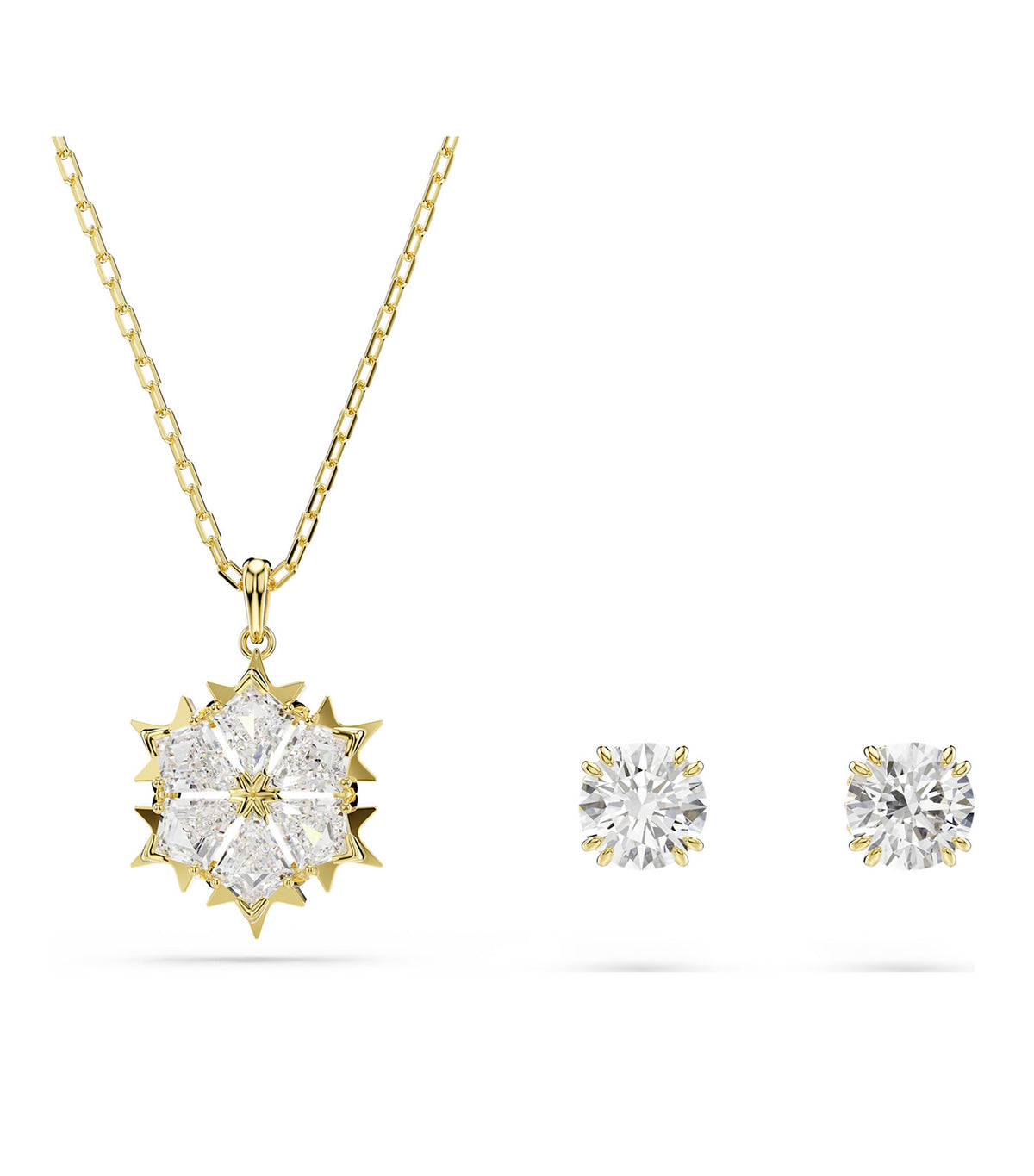 Magic Set Mixed Cuts Snowflake 18K Gold Finish White
