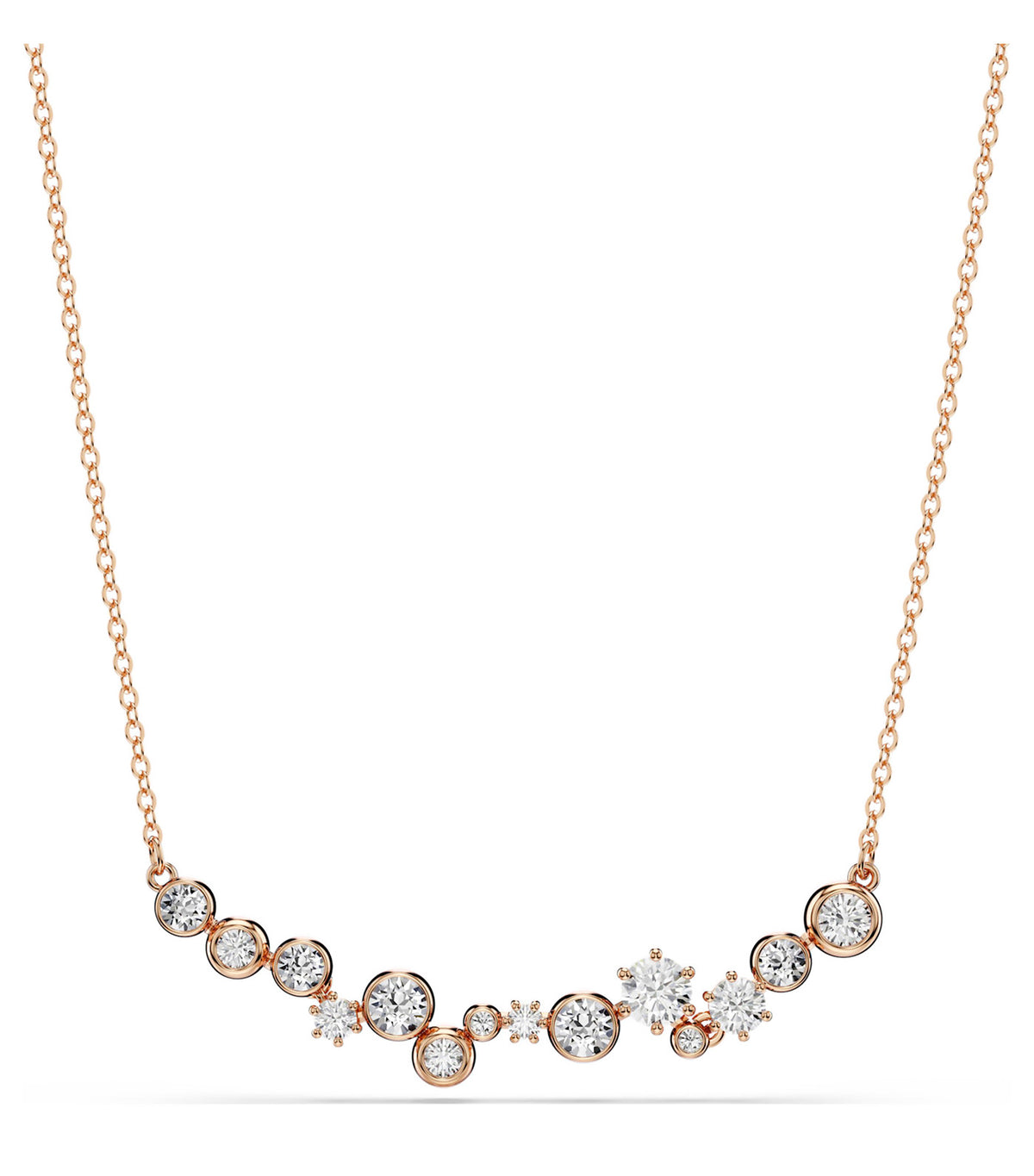 Constella Necklace Round Cut 18K Rose Gold Finish White