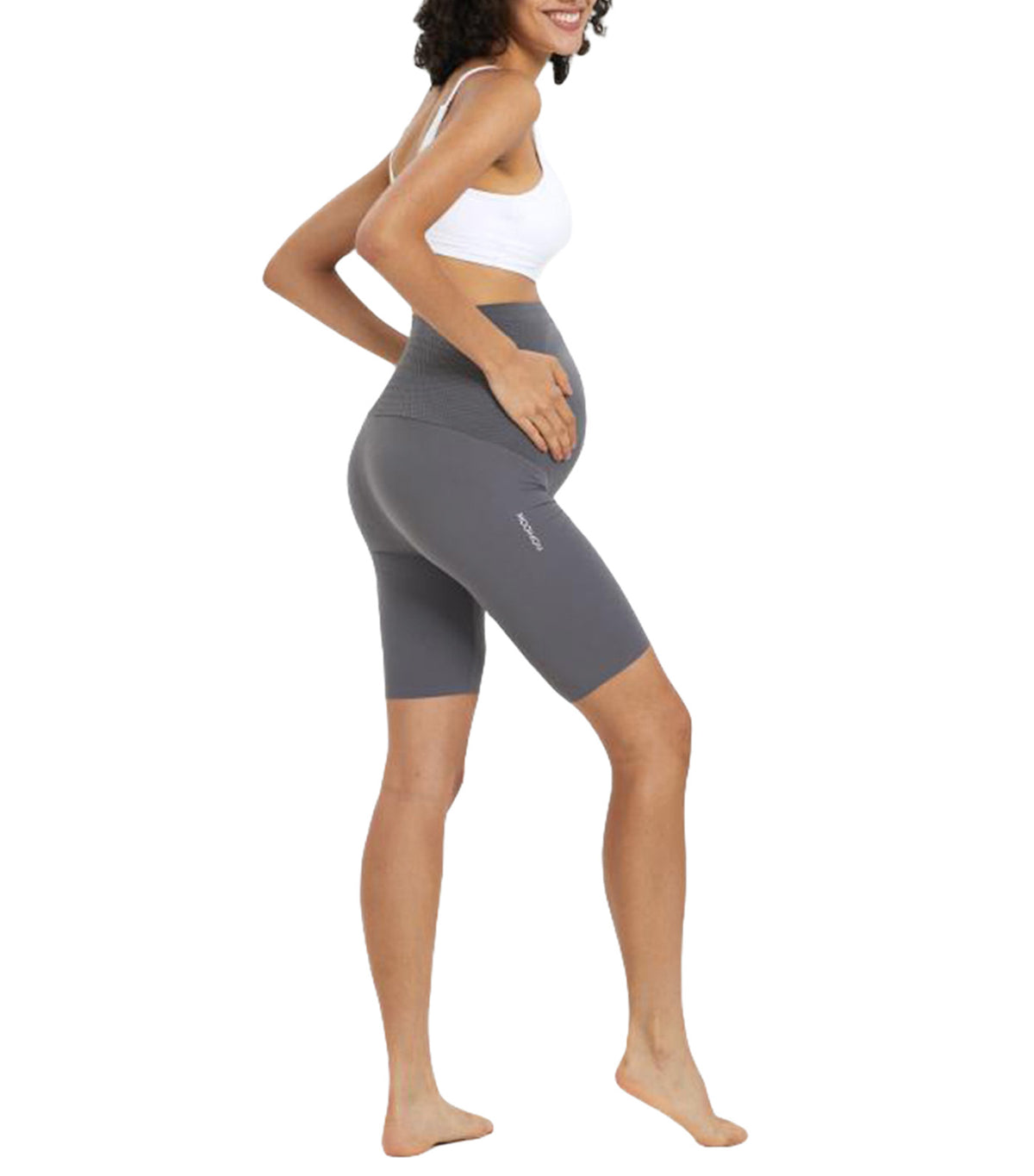 Ulti Comfort Belly Cover Maternity Short Leggings Gray