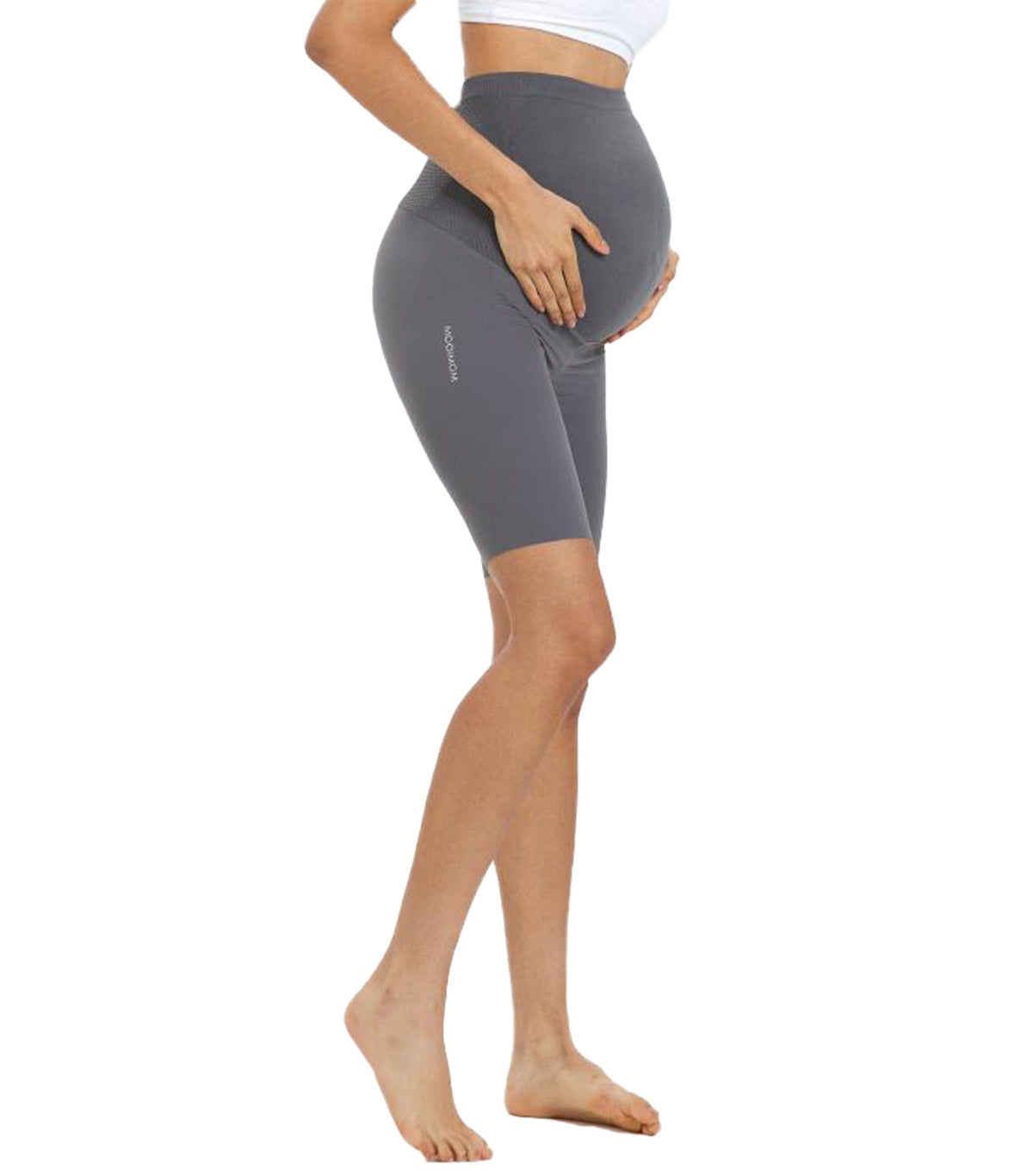 Ulti Comfort Belly Cover Maternity Short Leggings Gray