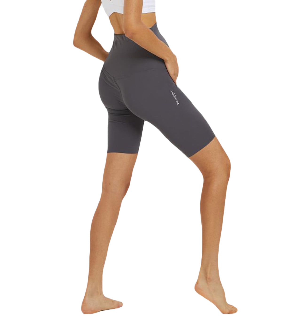 Active Belly Cover Maternity Short Leggings Gray