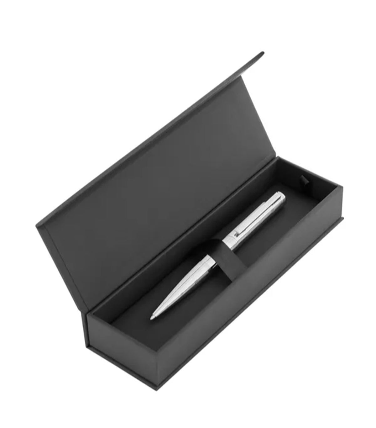 Ballpoint Pen Loop Stripes Chrome Silver