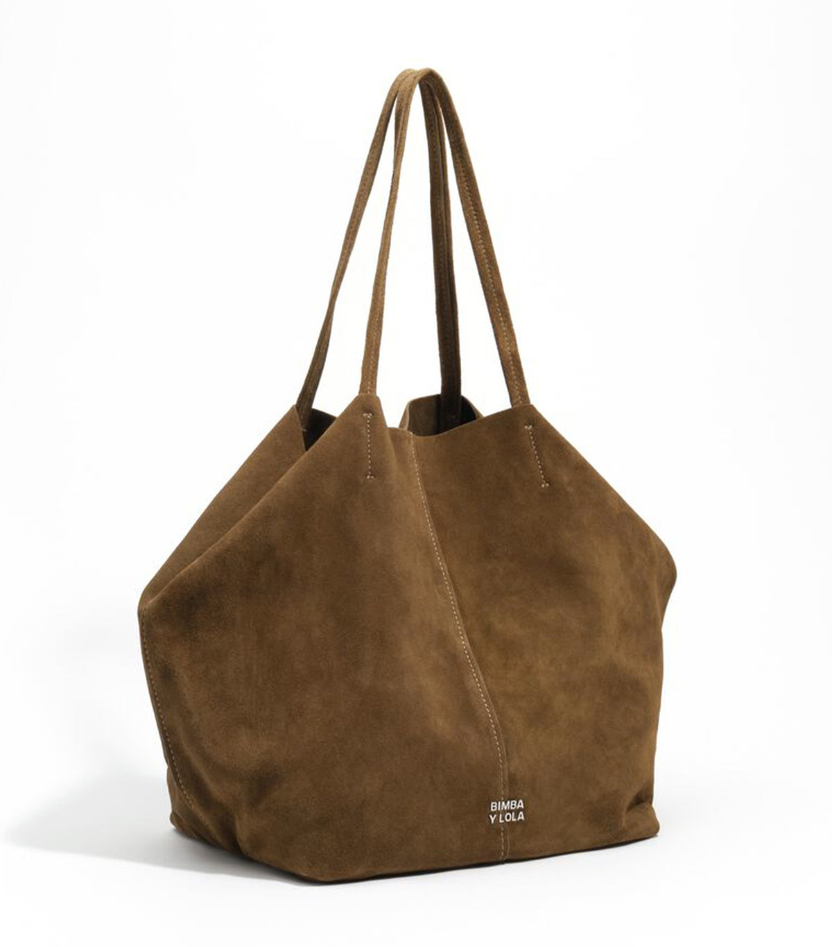 Large Suede Shopper Bag Olive