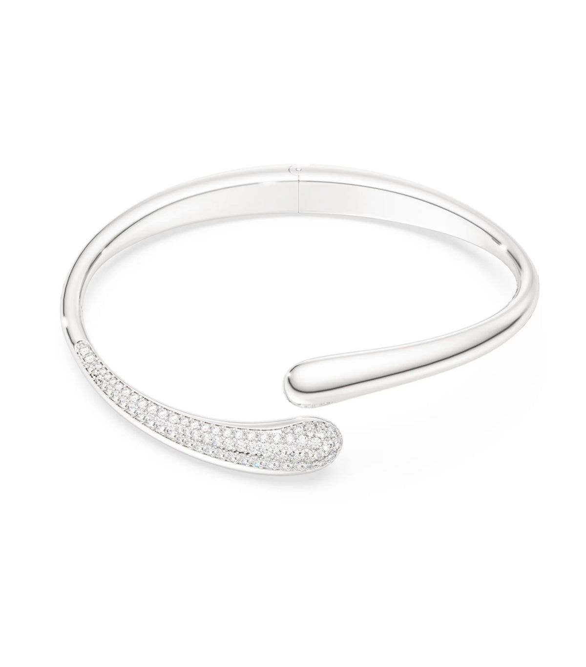 Classica Bangle Intertwining, Round Cut, Sterling Silver, White
