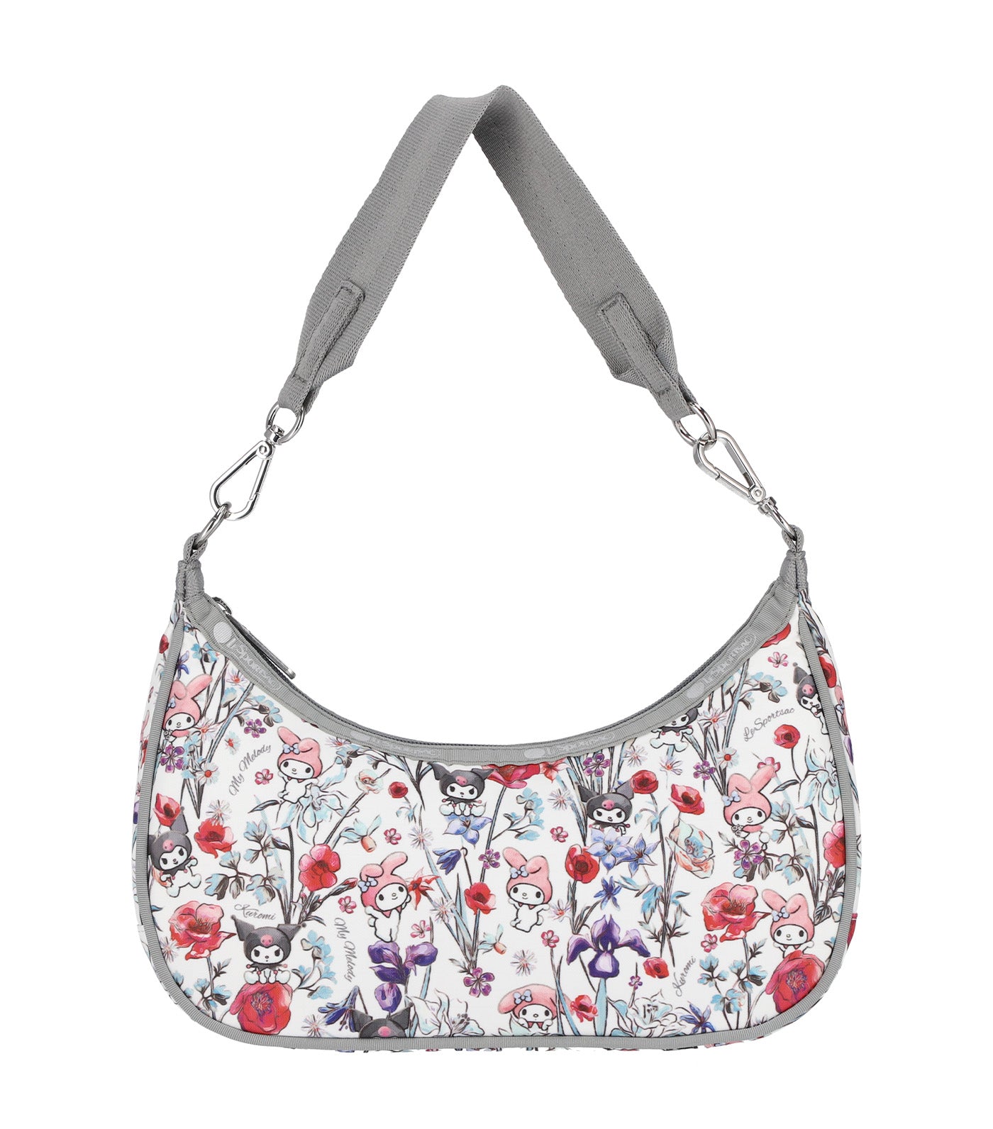 LeSportsac x My Melody and Kuromi Small Convertible Hobo My Melody Kuromi Gray