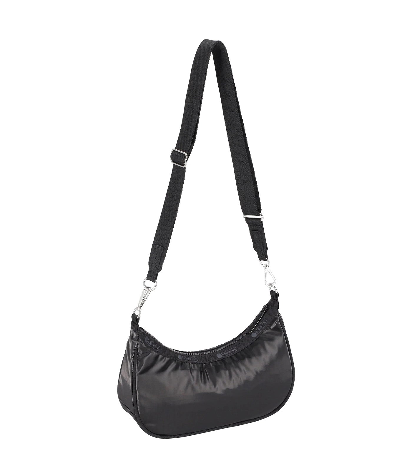 Small Convertible Hobo Black Shine