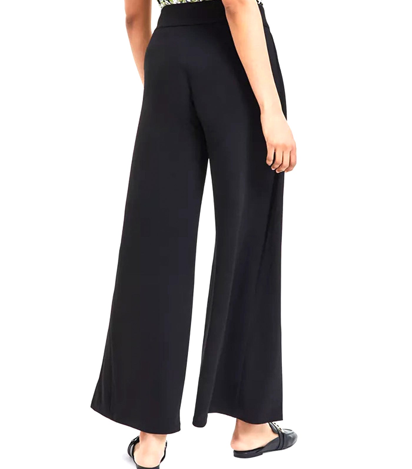 Pull-On Flyaway Wide-Leg Pants Anne Black