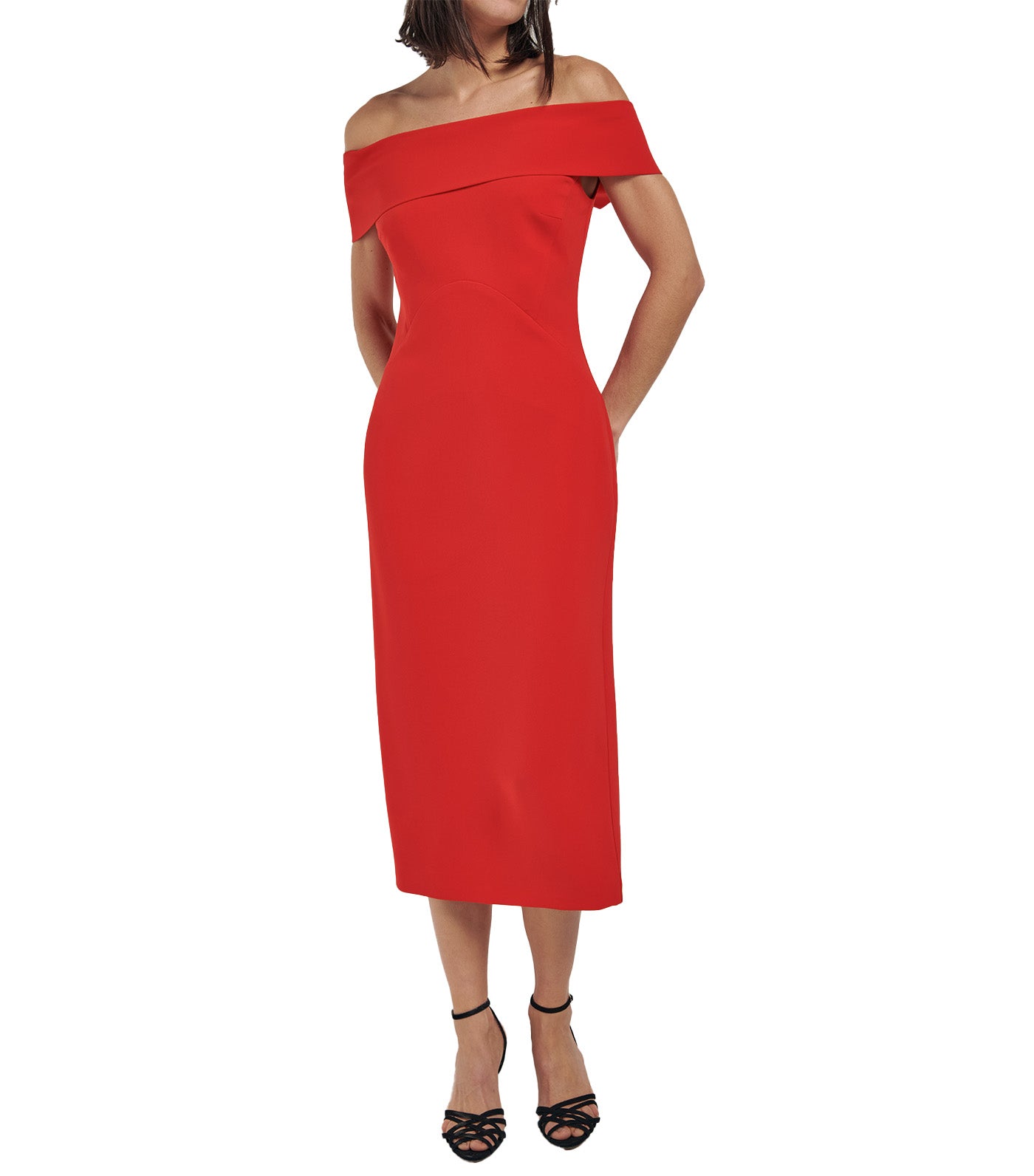 Bodycon Off-the-Shoulder Dress Red