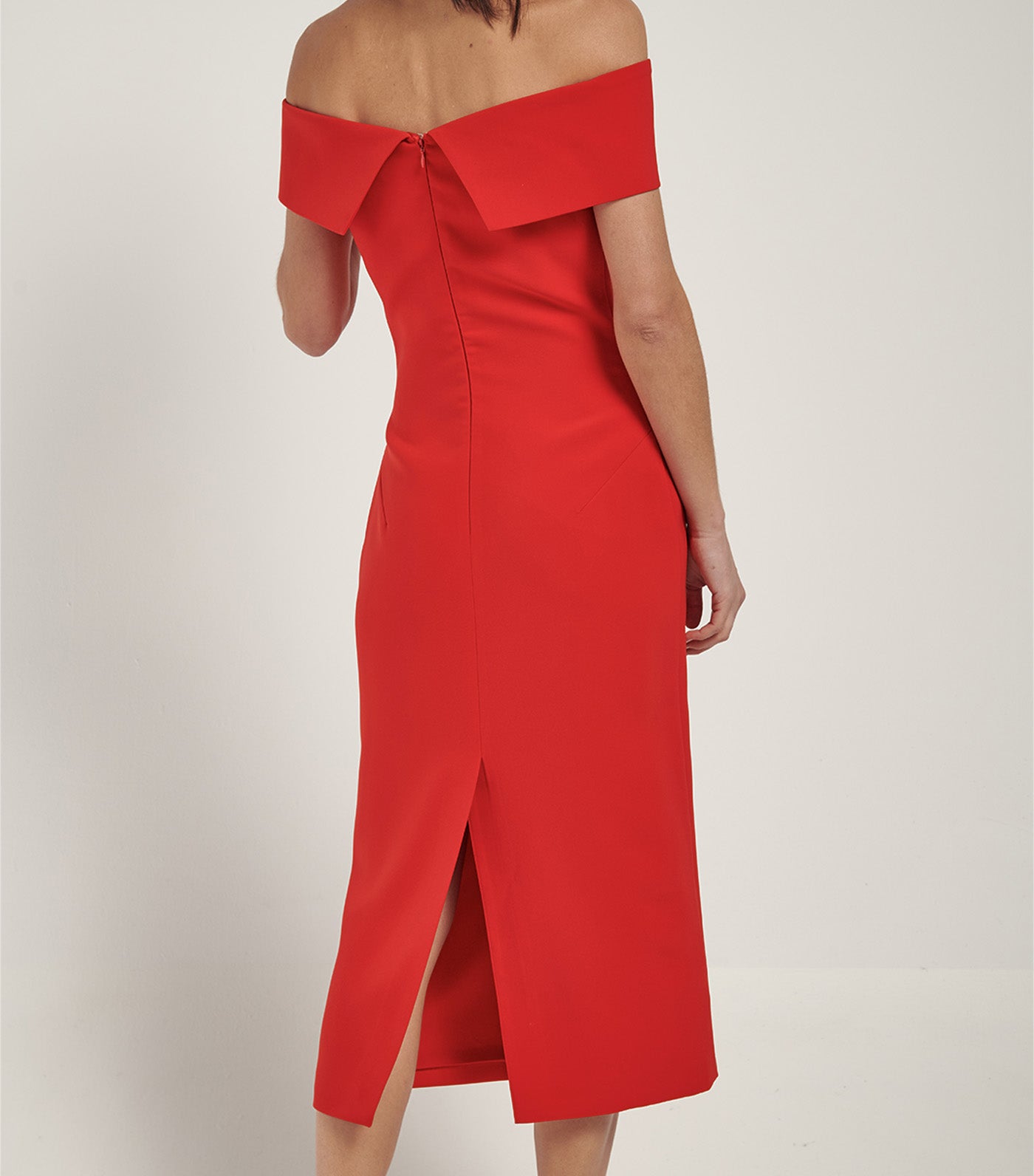 Bodycon Off-the-Shoulder Dress Red