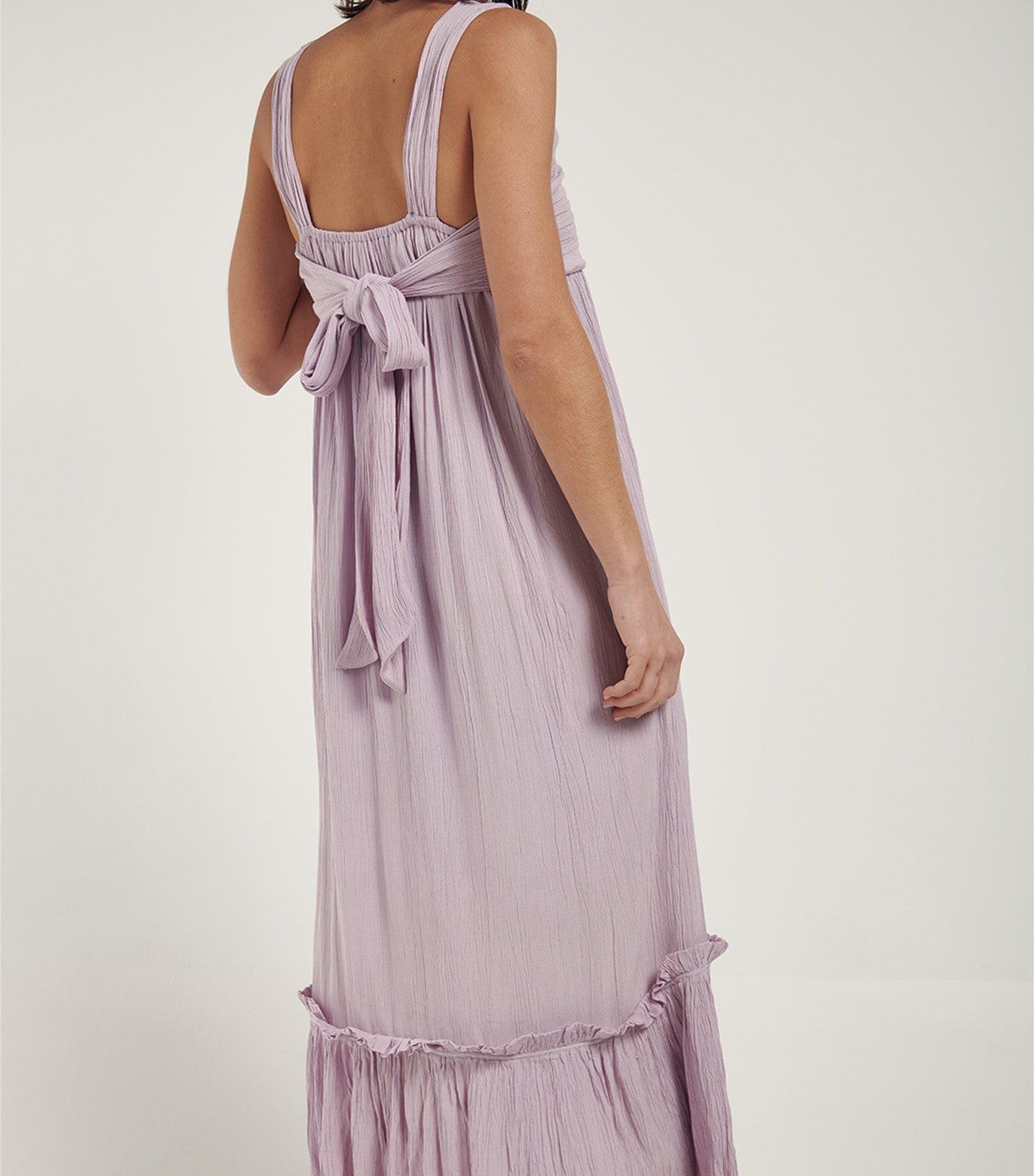 Strap Dress with Ruffle Purple/Lilac