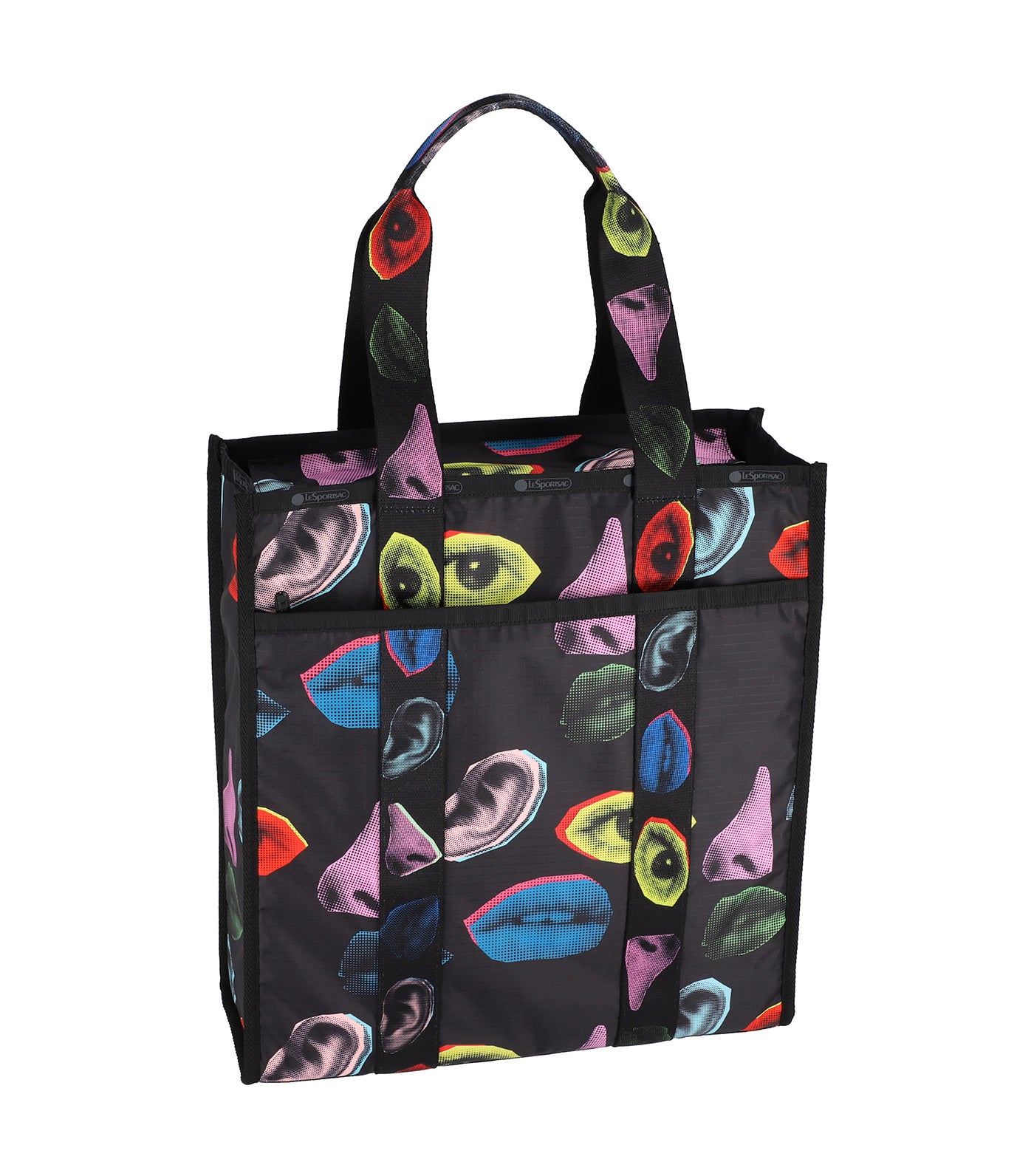 ★LeSportsac★ Libertine Face Large Web Book Tote Bag [3848. Large Web Book Tote - LeSportsac x Libertine Pink Flower