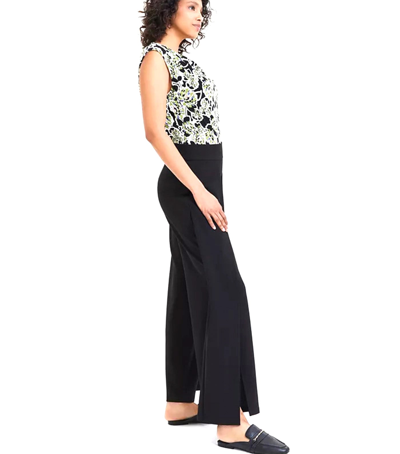 Pull-On Flyaway Wide-Leg Pants Anne Black