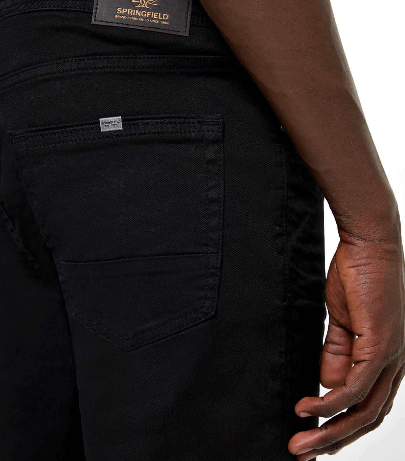 Washed Skinny 5-Pocket Pants Black
