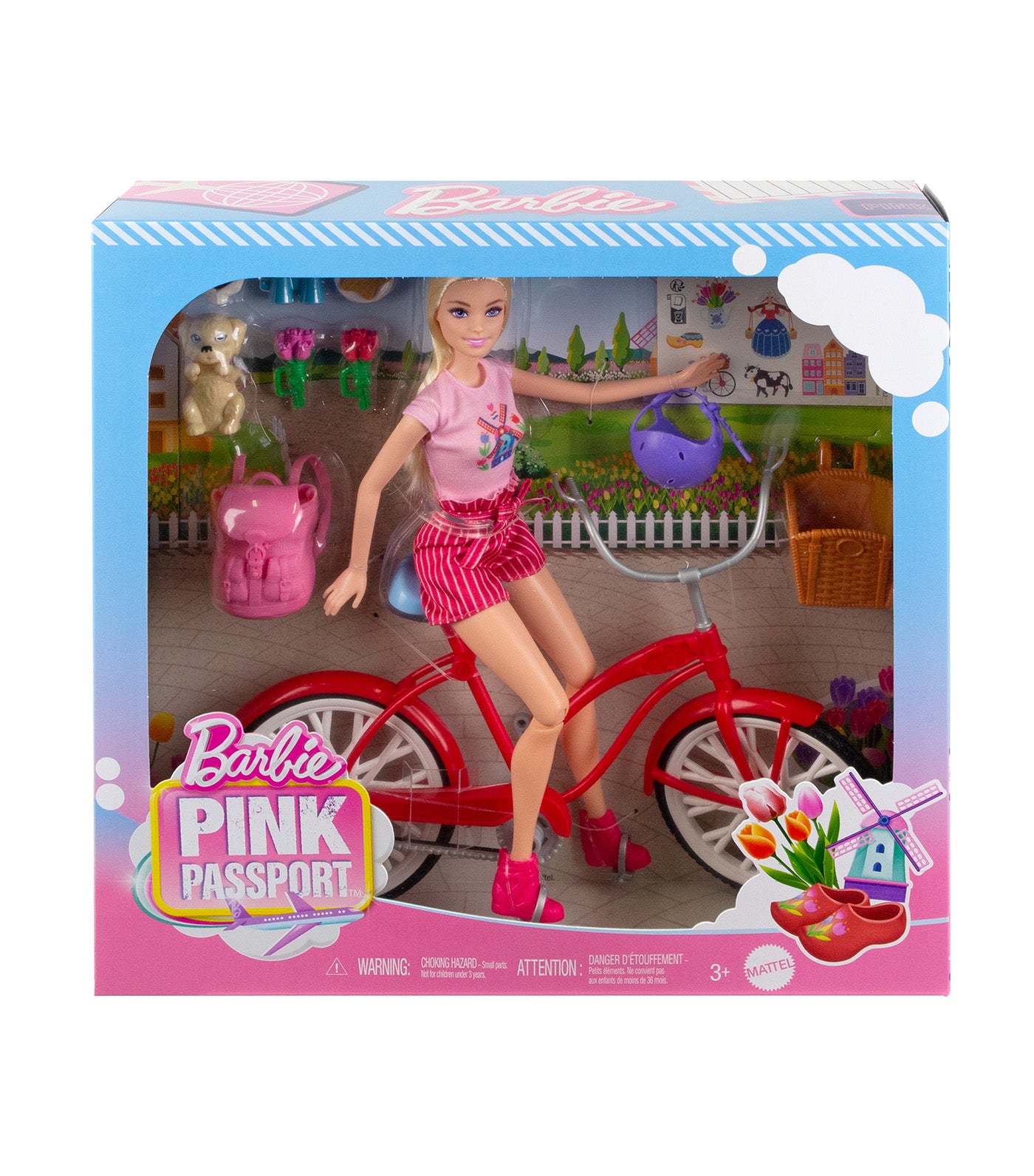 Pink Passport Doll and Bike Playset