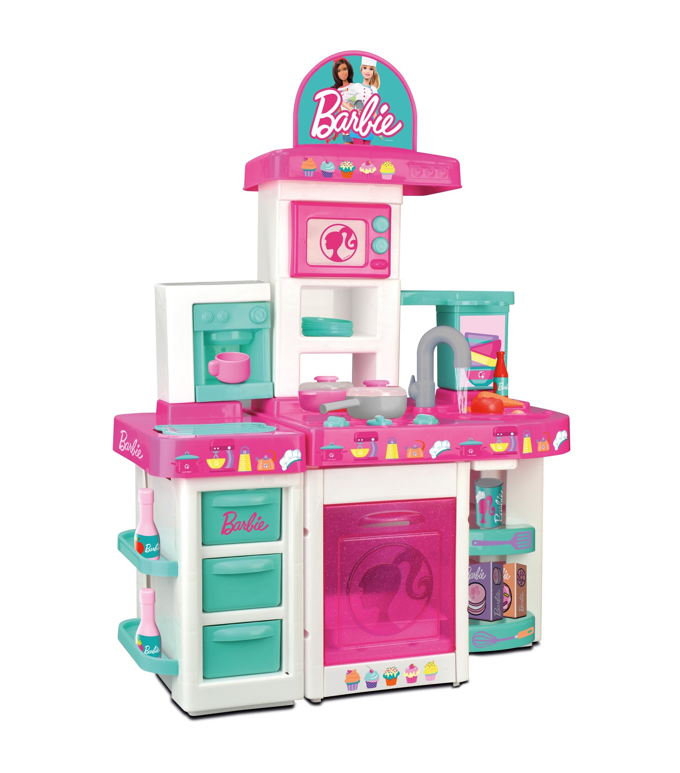 Barbie kitchen deals playset with doll