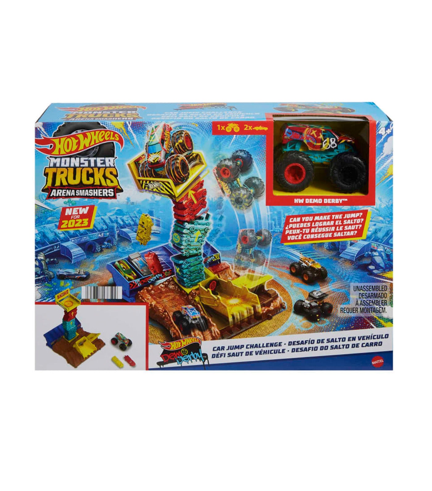 Hot Wheels Monster Trucks Arena Smashers Car Jump Challenge Rustan s