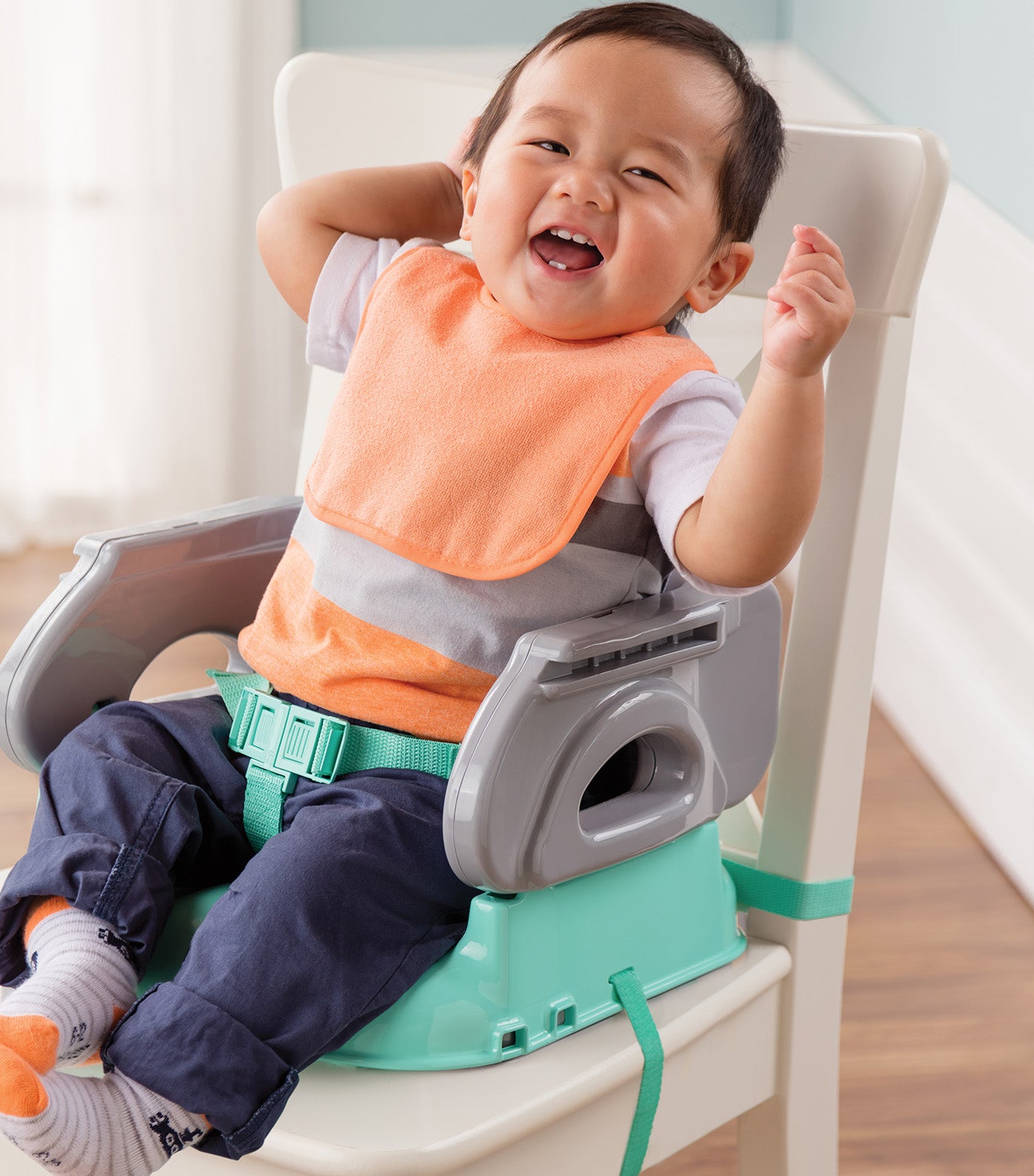 The Deluxe Comfort Folding Booster Seat, Elephant Love