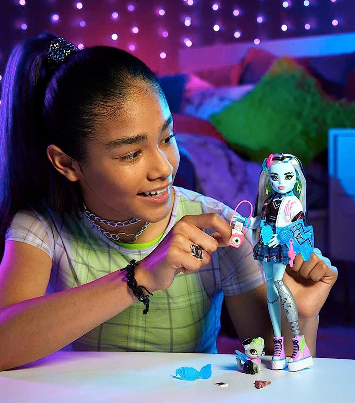 Rosy Monster 大人気ドレールフィンブラウスストライプ　白×ブルー Monster High Core Doll - Frankie | Rustan's