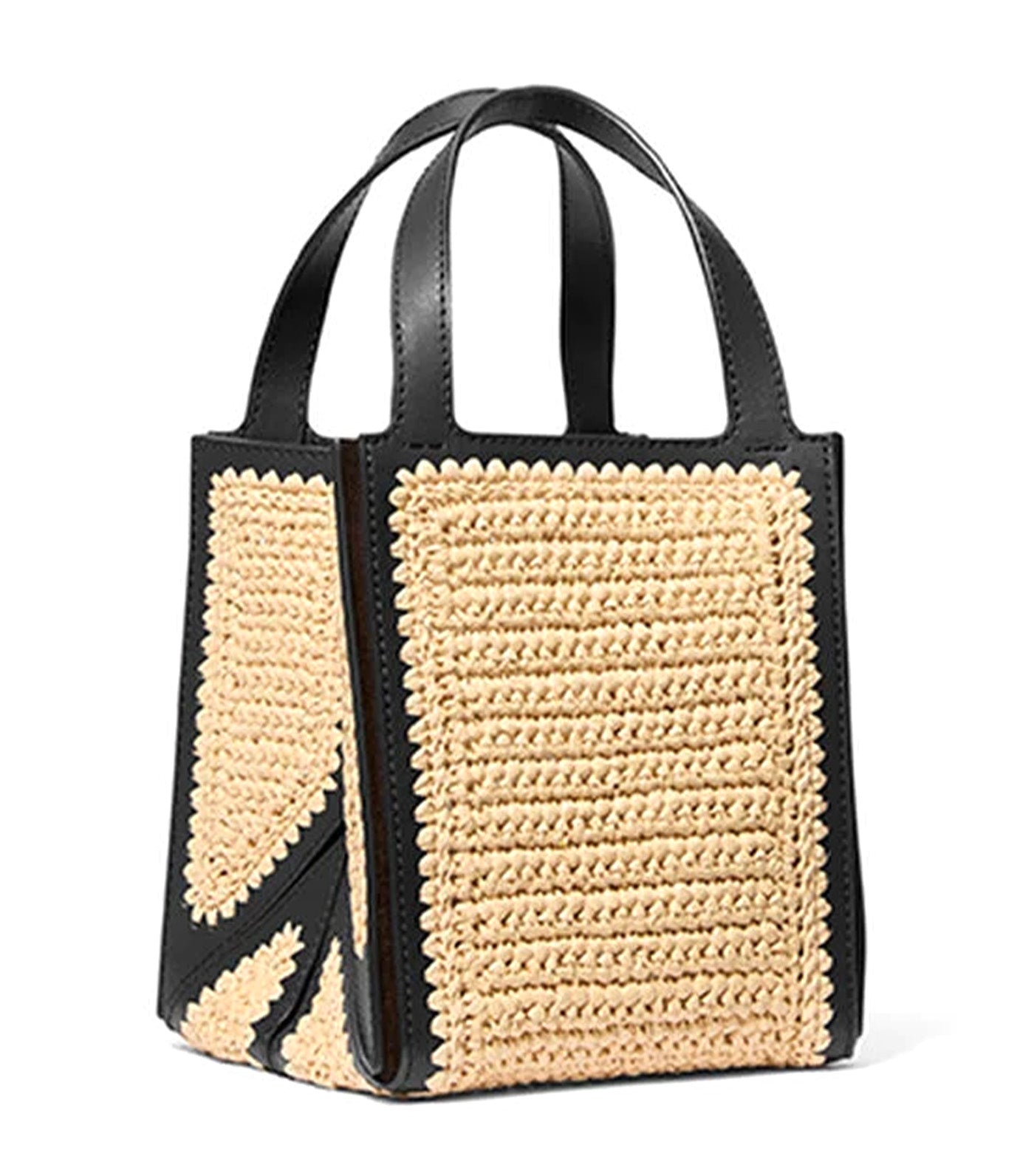 Jordi Small Hand-Crocheted and Leather Tote Bag