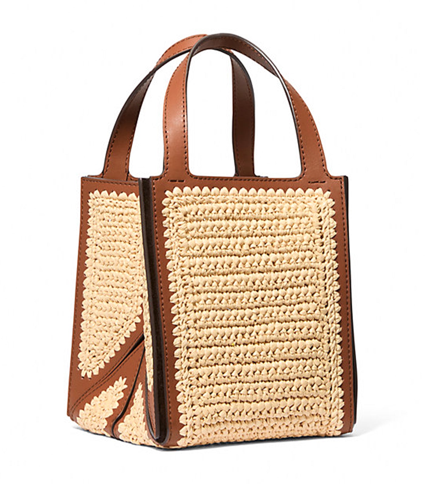 Jordi Small Hand-Crocheted and Leather Tote Bag