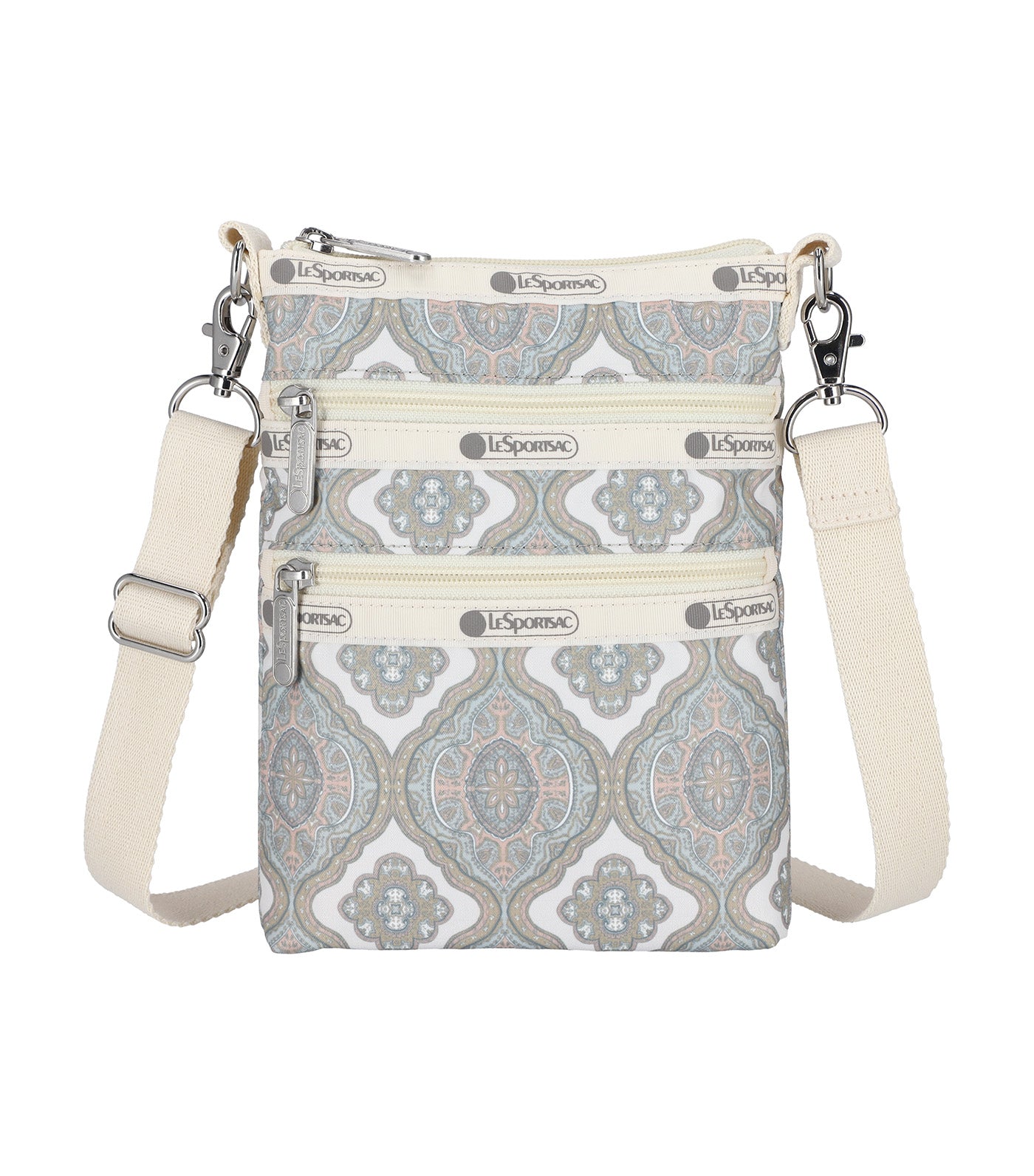 3 Zip Crossbody Damask Paisley