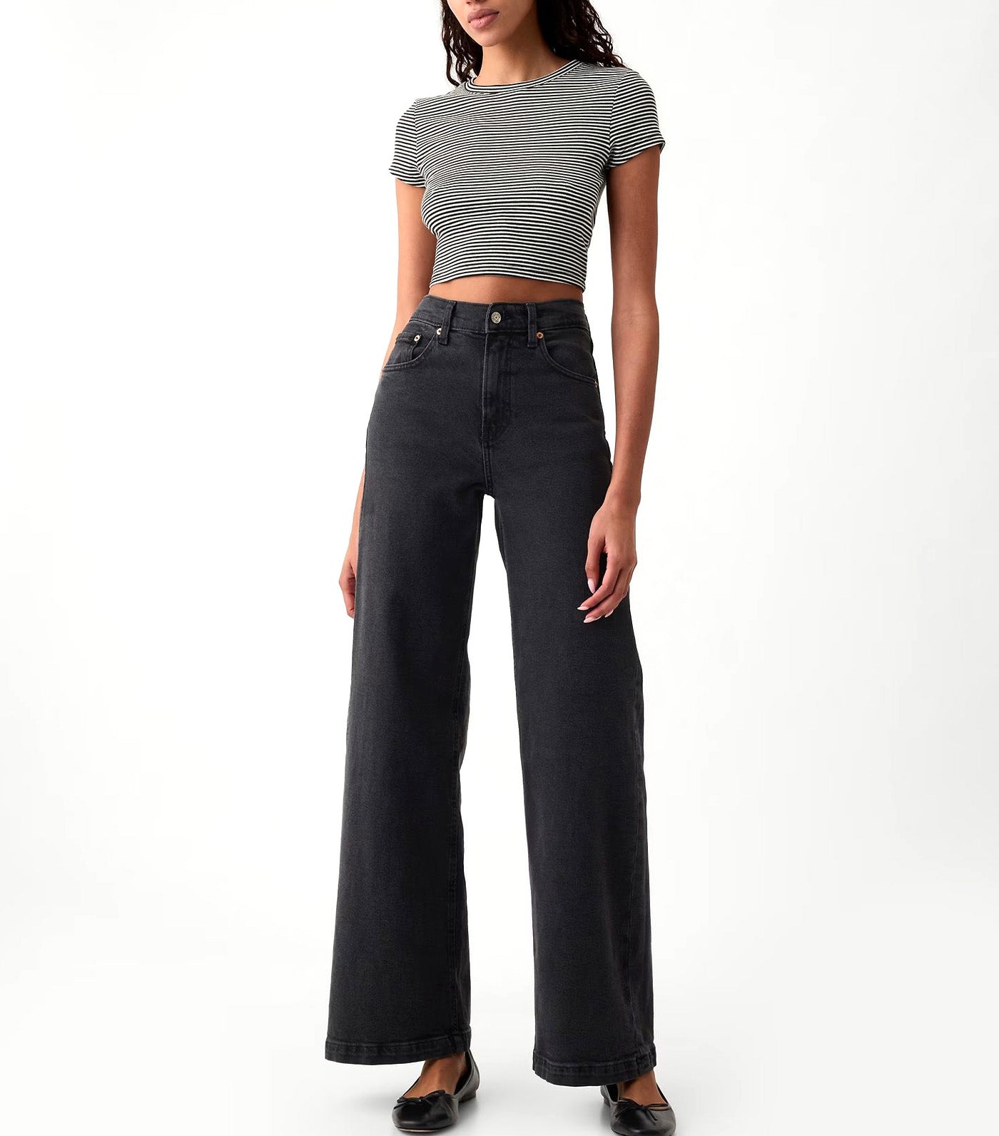 High Rise Stride Wide-Leg Jeans