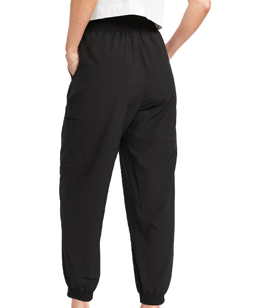 Extra High-Waisted StretchTech Performance Cargo Jogger Pants for Women Black Jack