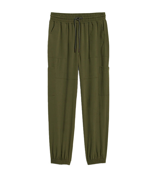 Extra High-Waisted StretchTech Performance Cargo Jogger Pants for Women Heritage Green