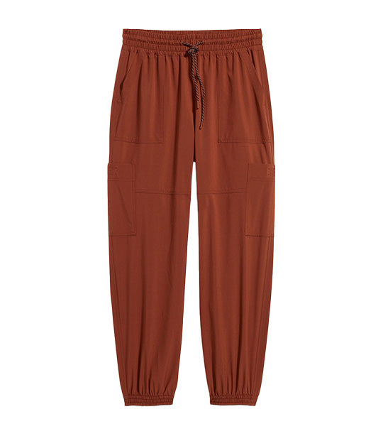 Extra High-Waisted StretchTech Performance Cargo Jogger Pants for Women Russet Brown