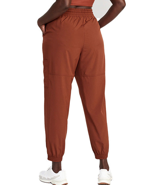 Extra High-Waisted StretchTech Performance Cargo Jogger Pants for Women Russet Brown