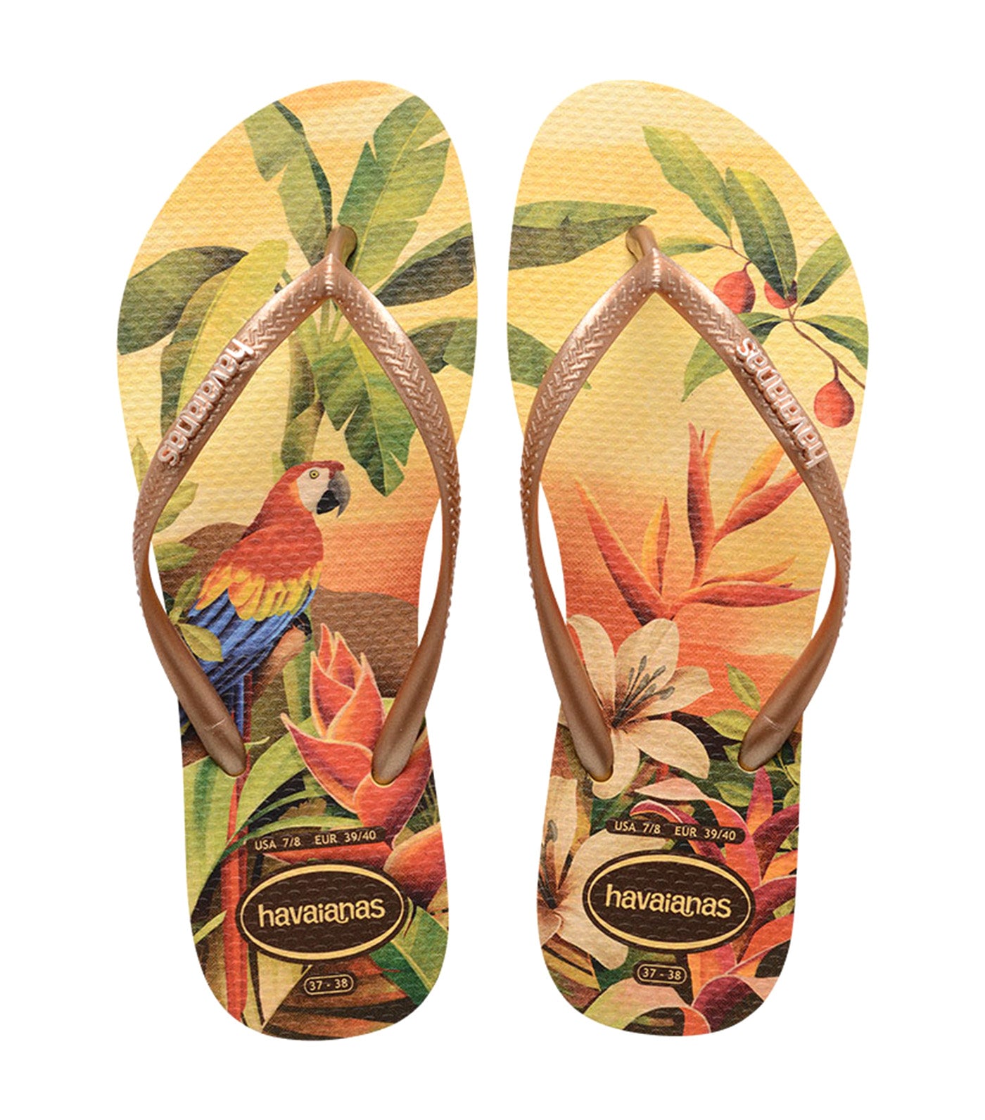 Slim Tropical Flip Flops Caja Yellow