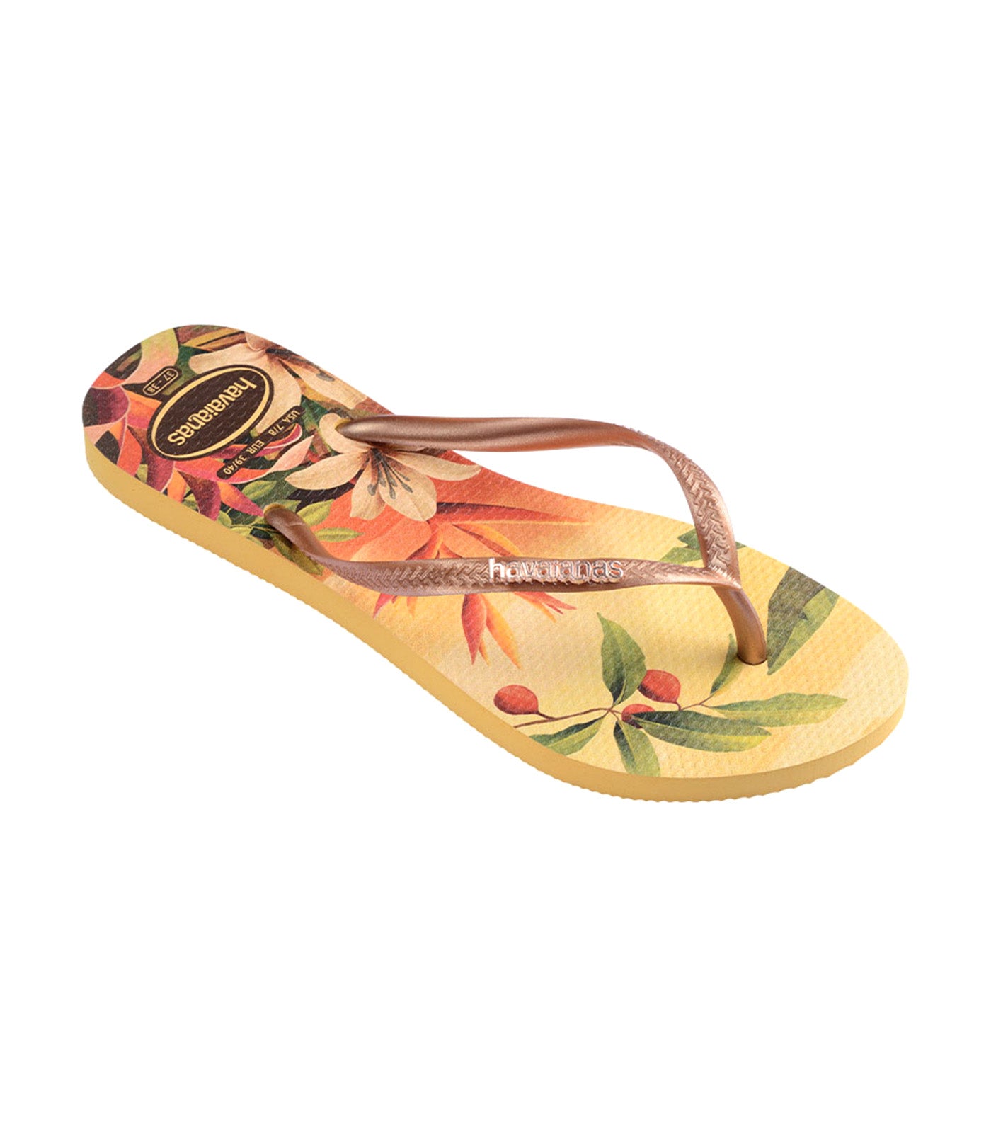 Slim Tropical Flip Flops Caja Yellow