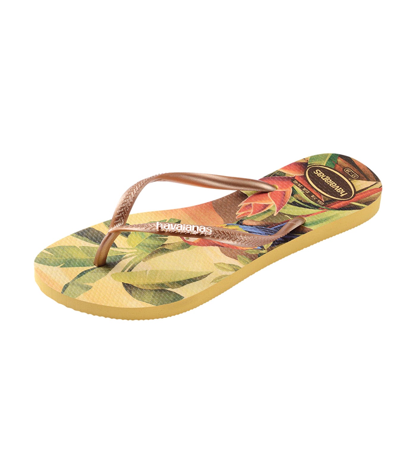 Slim Tropical Flip Flops Caja Yellow